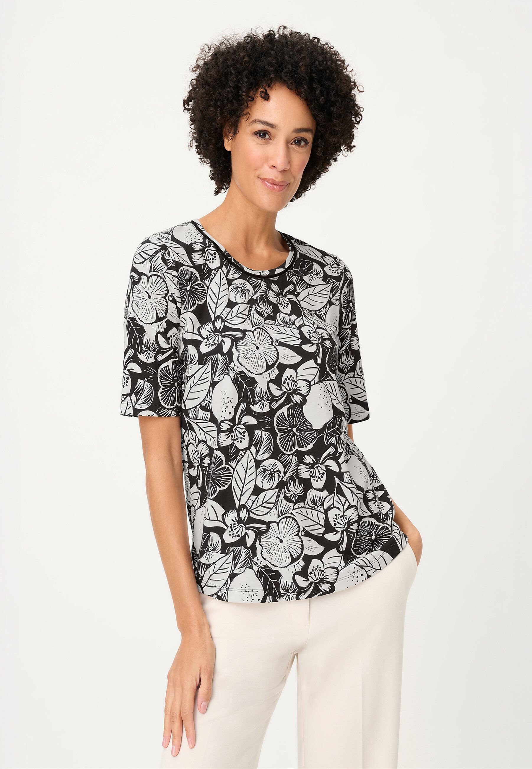 Olsen T-Shirt Shirt mit Allover-Dessin