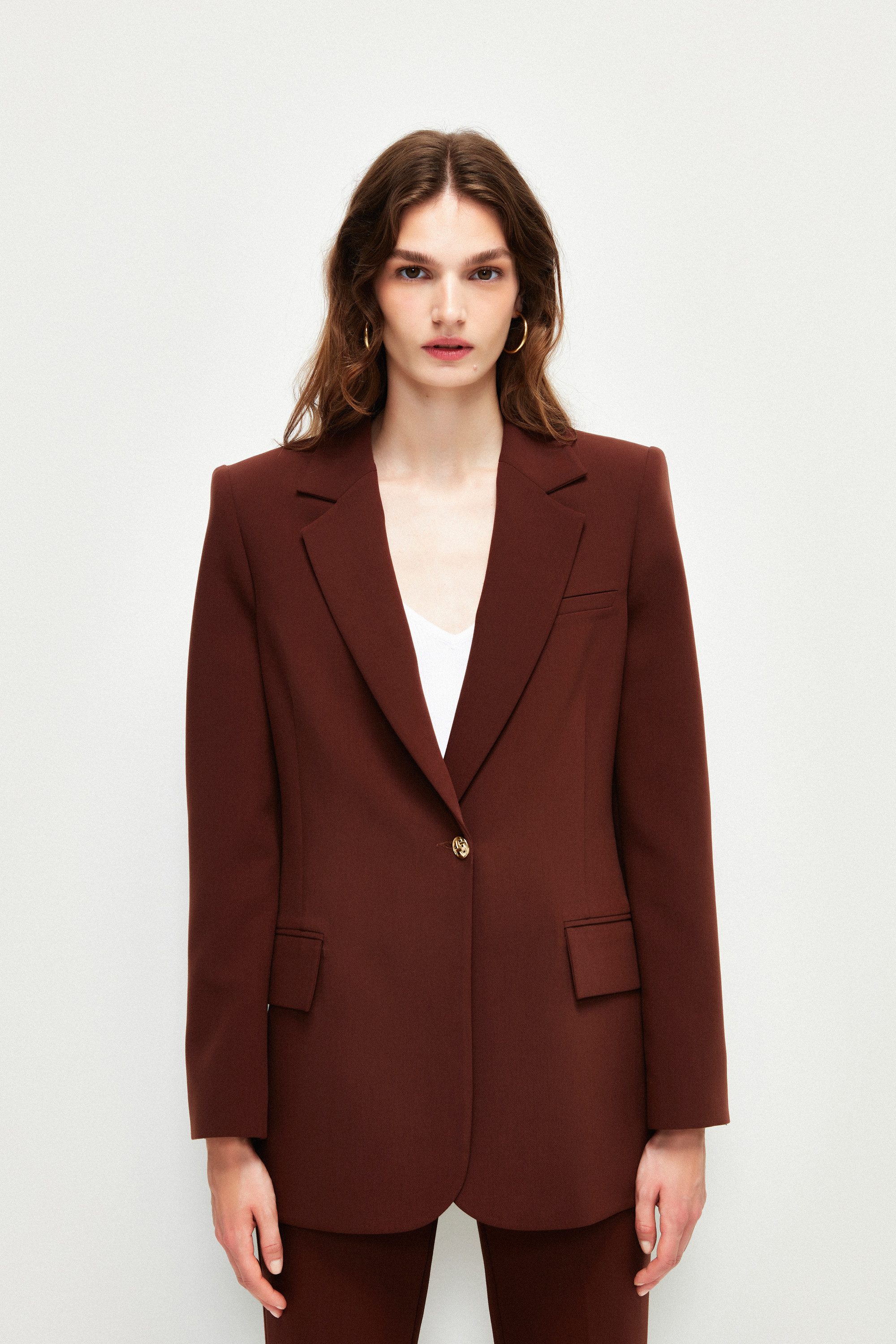 adL Jackenblazer Taillierter Ein-Knopf-Blazer