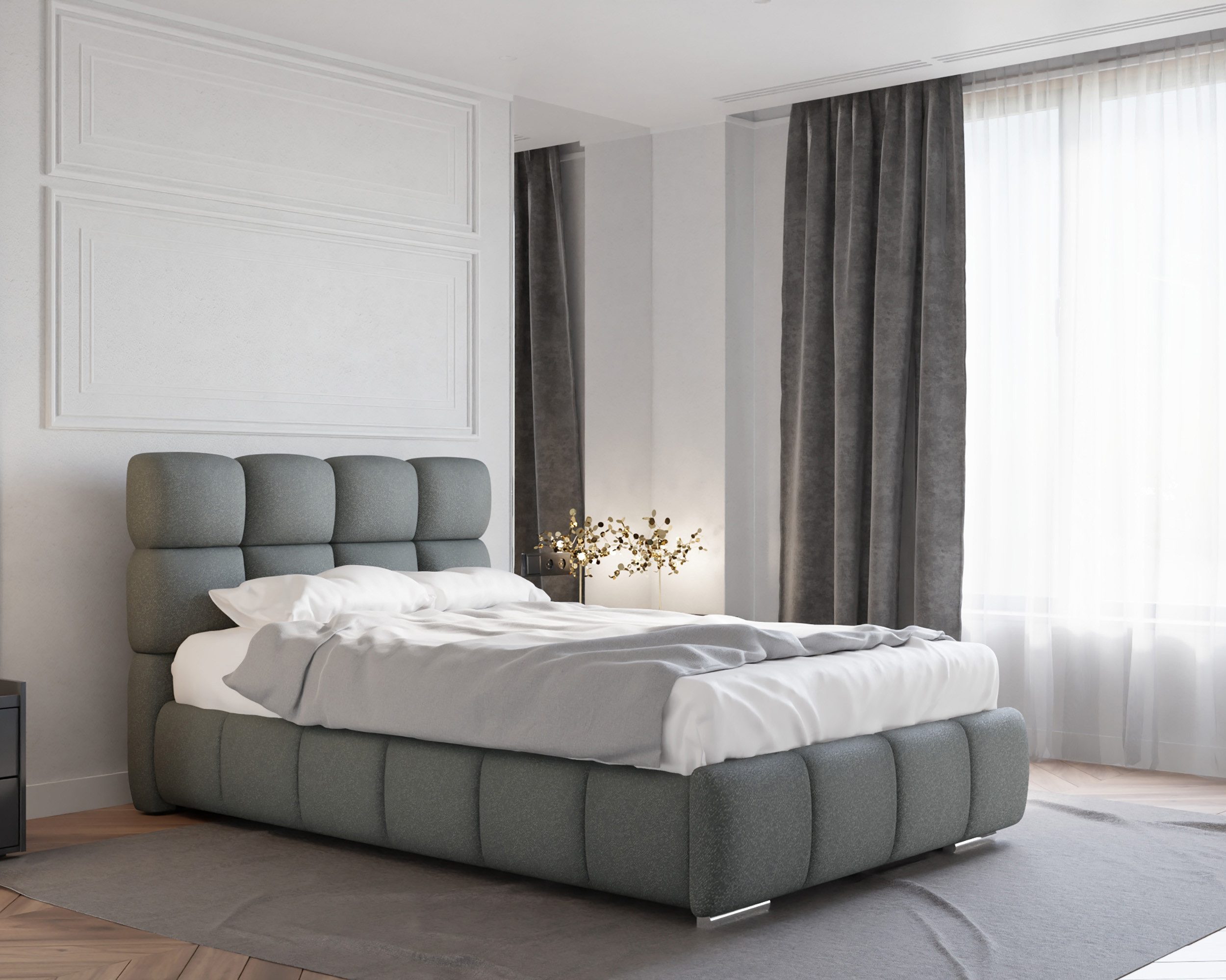 Homesy Polsterbett Bliss, Ein Luxusbett in jeder Größe 120x200cm 100x200 cm 90x200cm