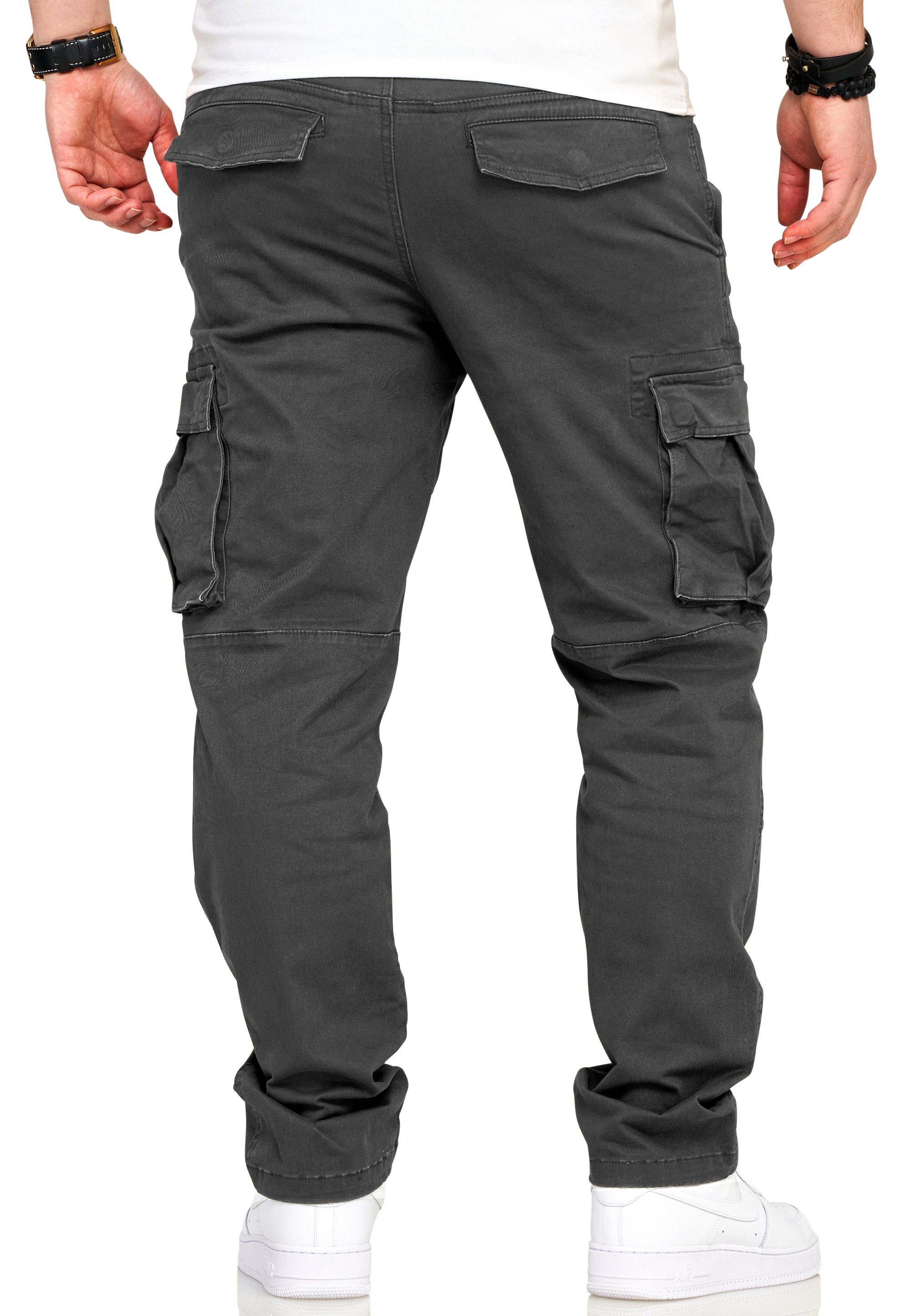 DAILY COTTON Cargohose als Stoffhose mit Stretch Chino Cargo Hose mit Gürtelschlaufen für Herren – Bild 3 von 3