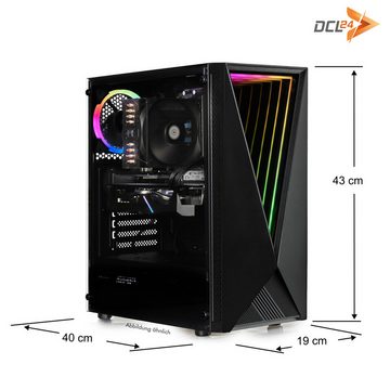 dcl24.de RGB Gaming-PC (Intel Core i5 14400, RTX 4060, 16 GB RAM, 500 GB SSD, Luftkühlung, WLAN, Windows 11 Pro)