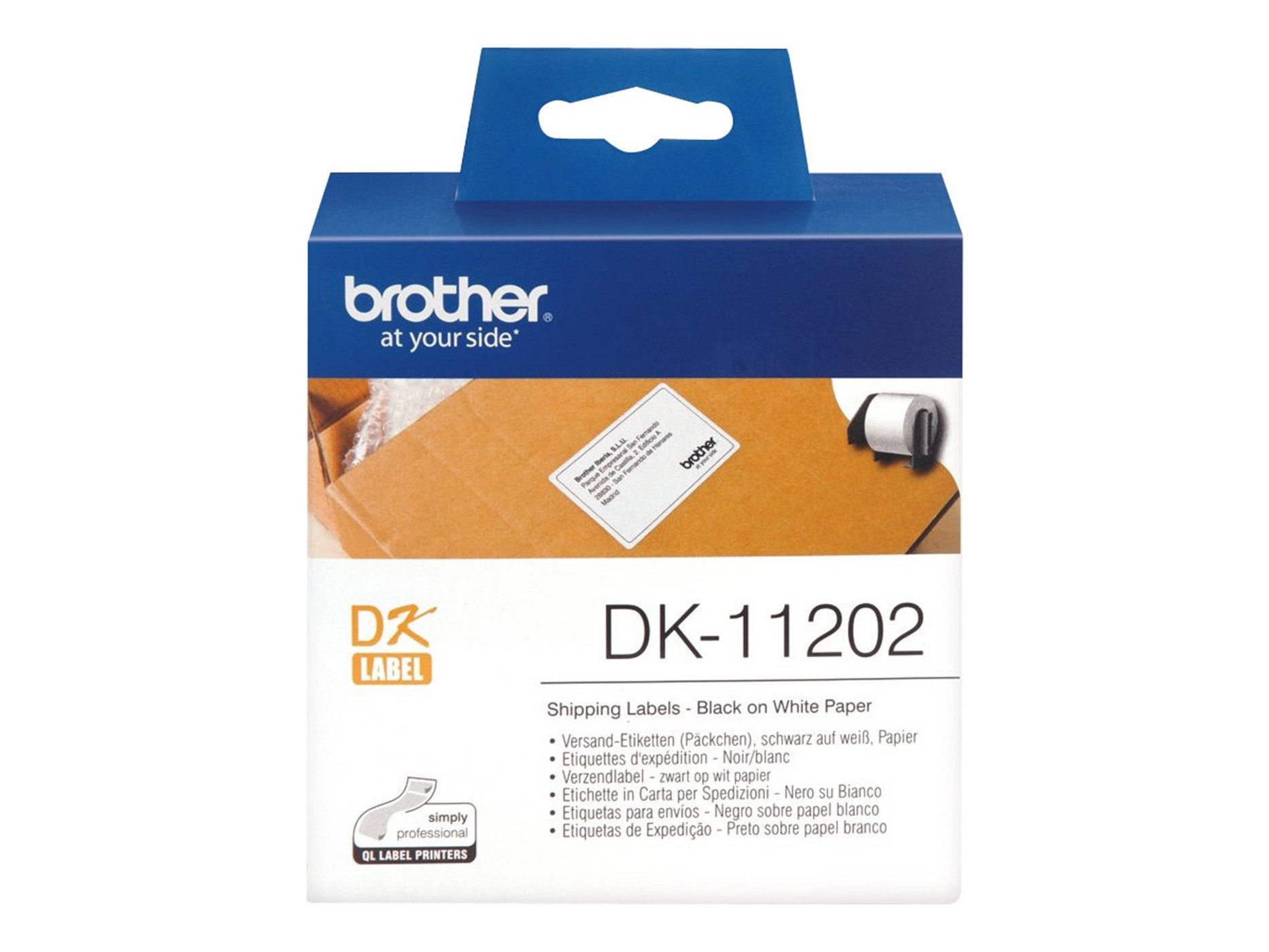 Brother Brother DK-11202 Einzeletiketten – 62 x 100 mm, 300 Stück pro Rolle Etikettendrucker, (Zweifarbiger Etikettendrucker)
