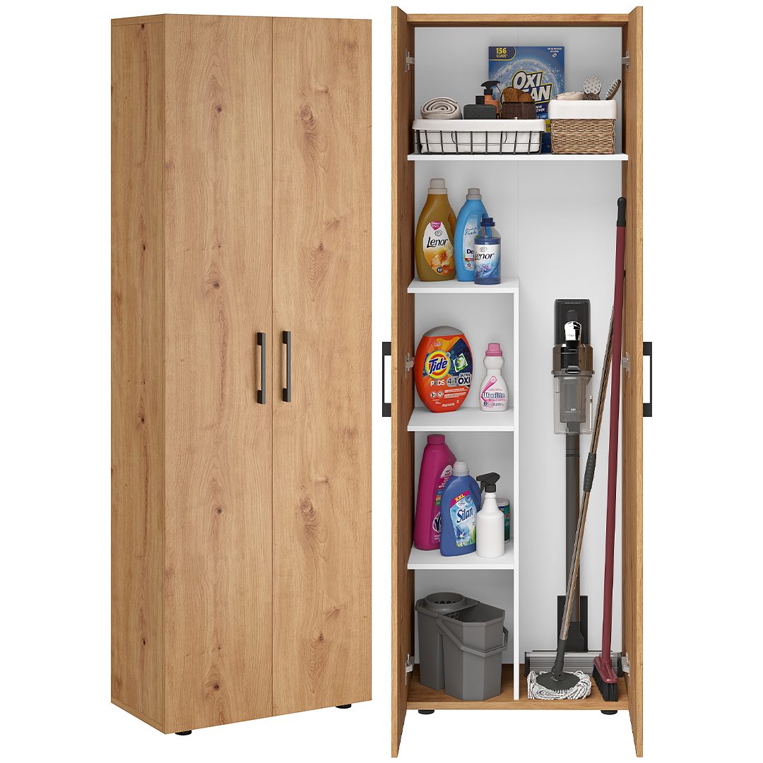 Bellamio Mehrzweckschrank Apol (Eichenoptik) Besenschrank mit 5 Fächern, in günstig online kaufen