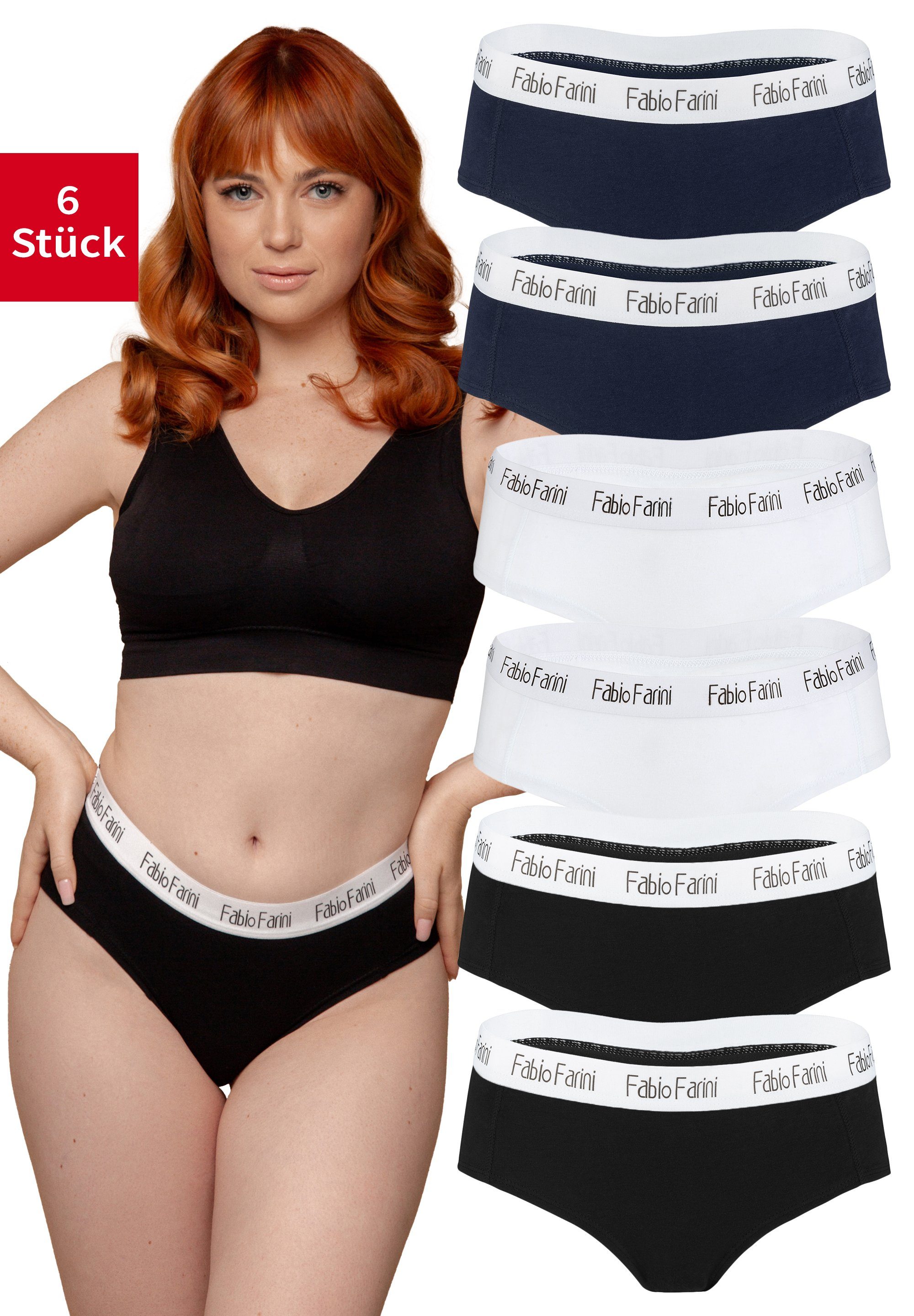 Fabio Farini Slip Damen Unterhosen - Frauen Hipster Panties aus elastischer günstig online kaufen