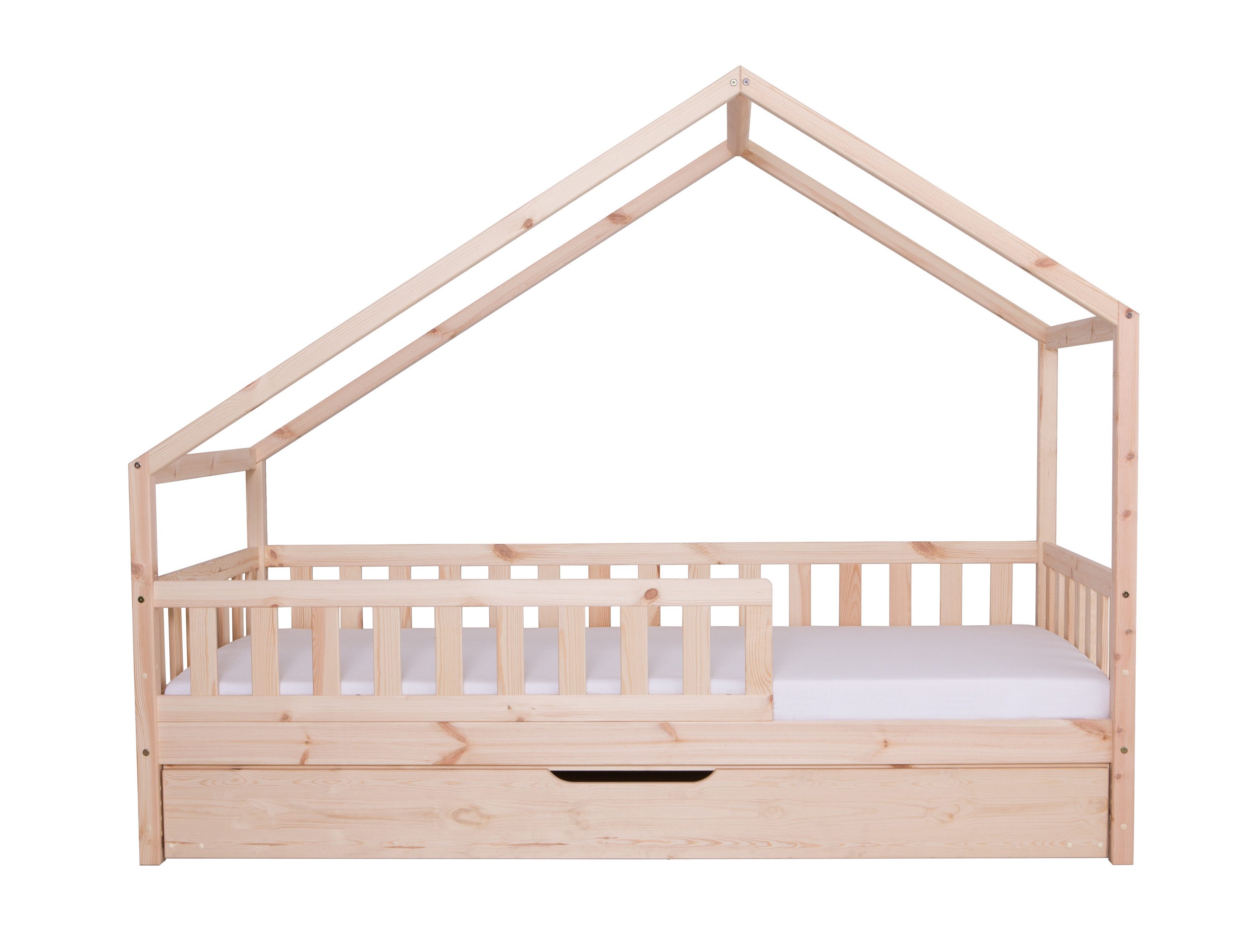 Ticaa Hausbett Lou mit Rausfallschutz und Zusatzbett, aus Kiefer, - Hausbet günstig online kaufen
