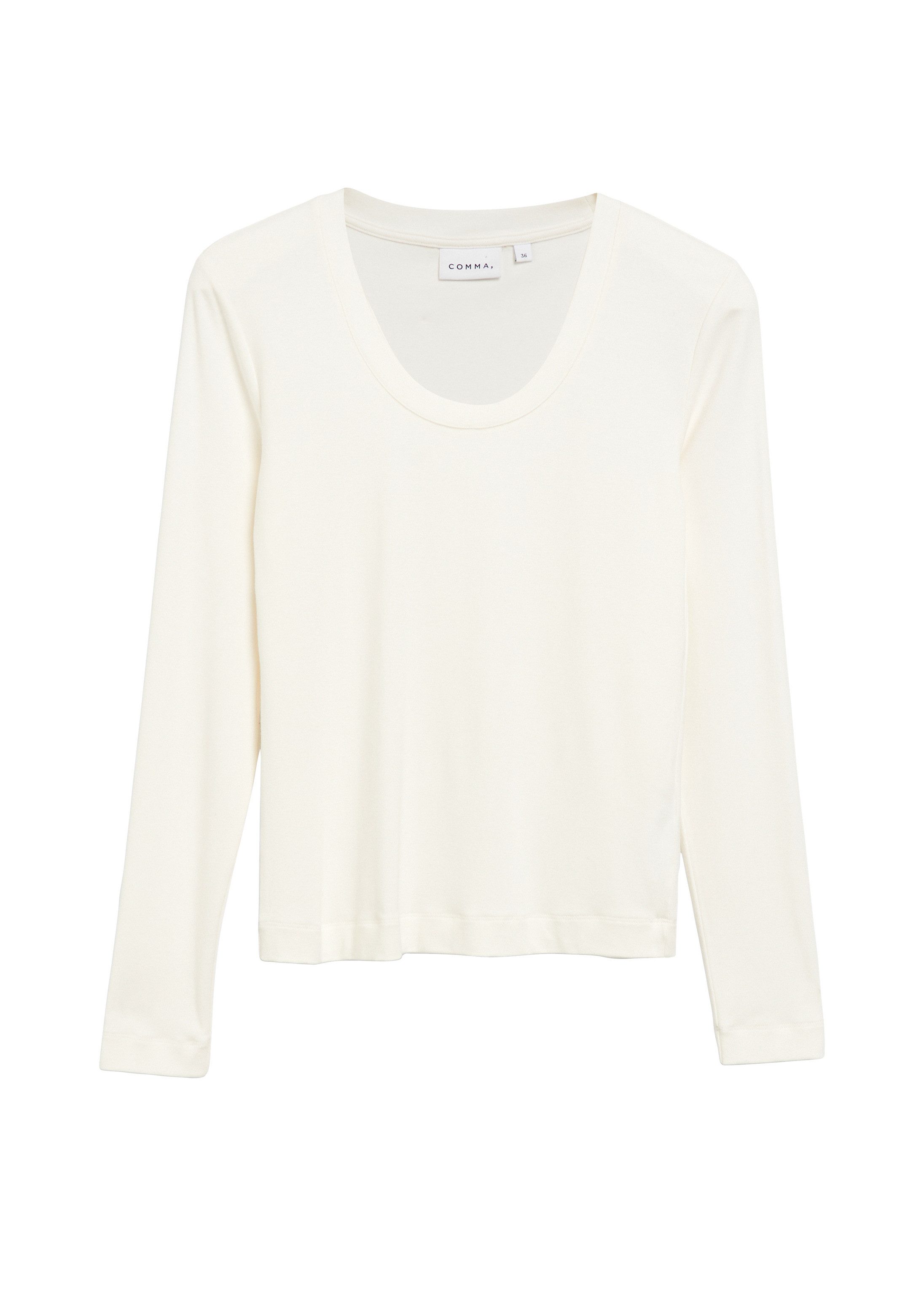 comma Langarmshirt T-Shirt Longsleeve aus Viskosestretch