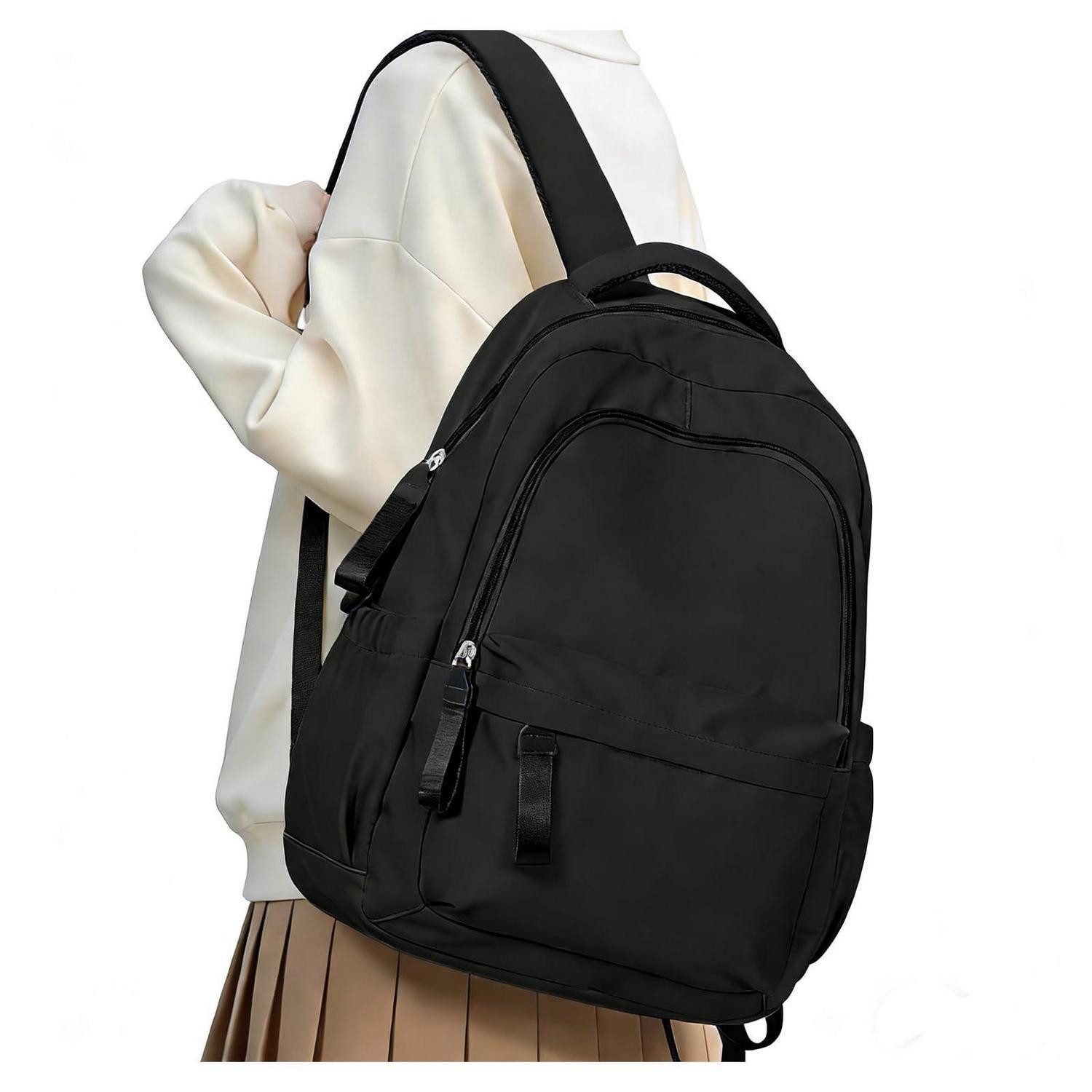 LuxusKollektion Schulrucksack Damen Rucksack 14 Zoll Laptop Grün/Grau