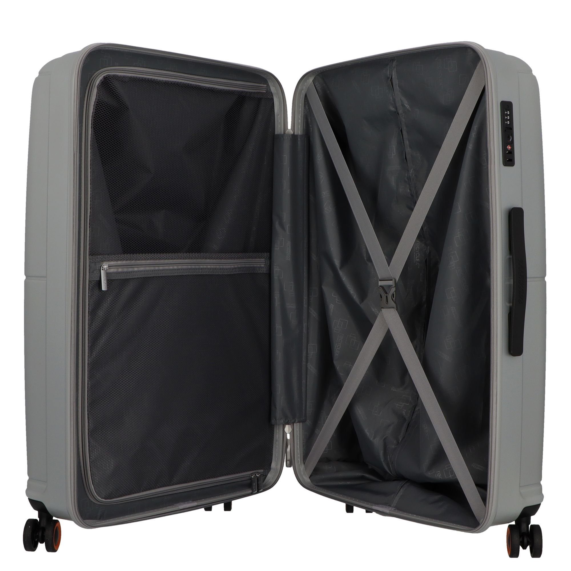 ABS American Rollen, metallic Tourister® silver Hartschalen-Trolley 4 Geopop,