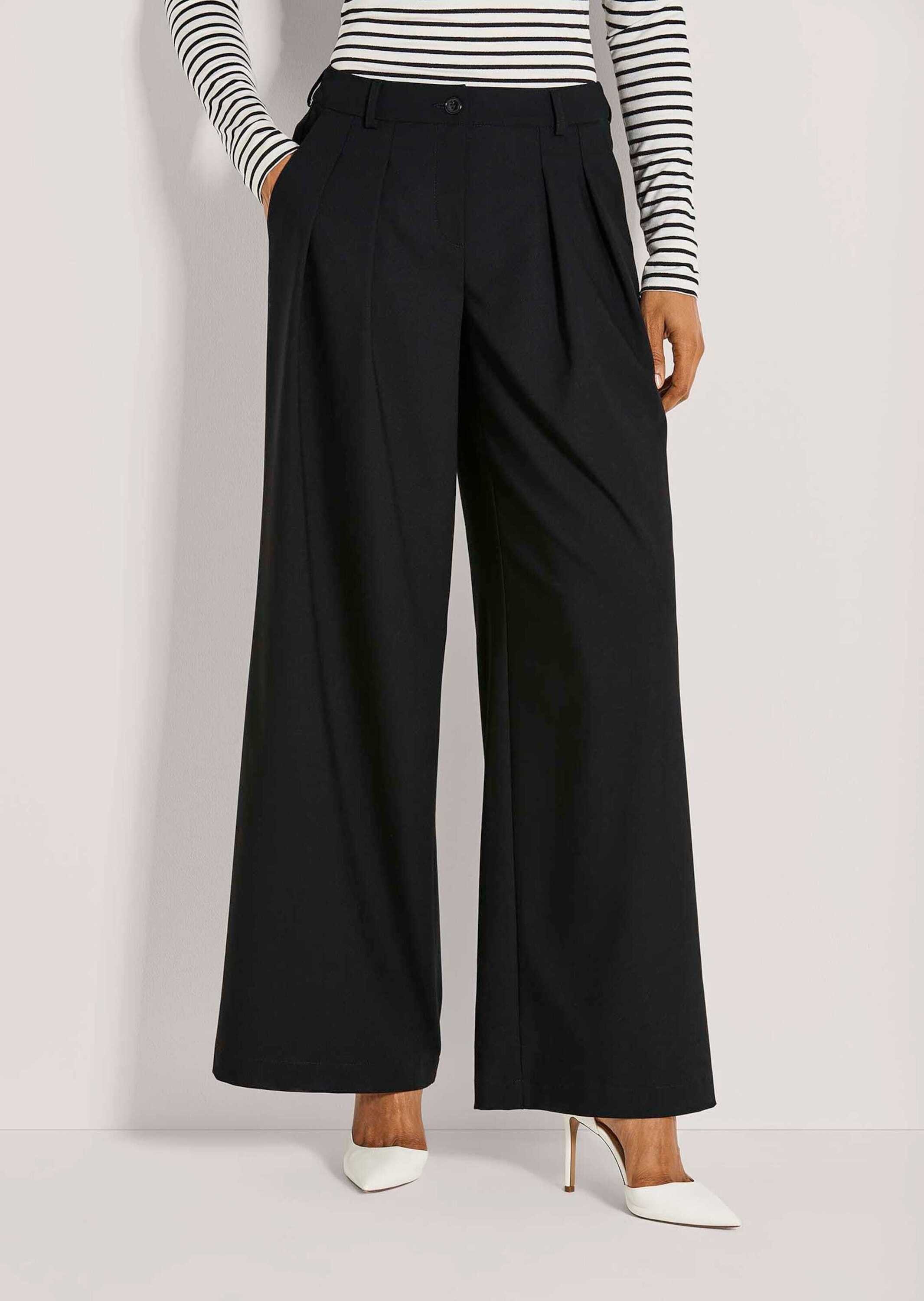 MADELEINE Bundfaltenhose Kurzgröße: Elegante Palazzohose mit weitem Bein Bu günstig online kaufen