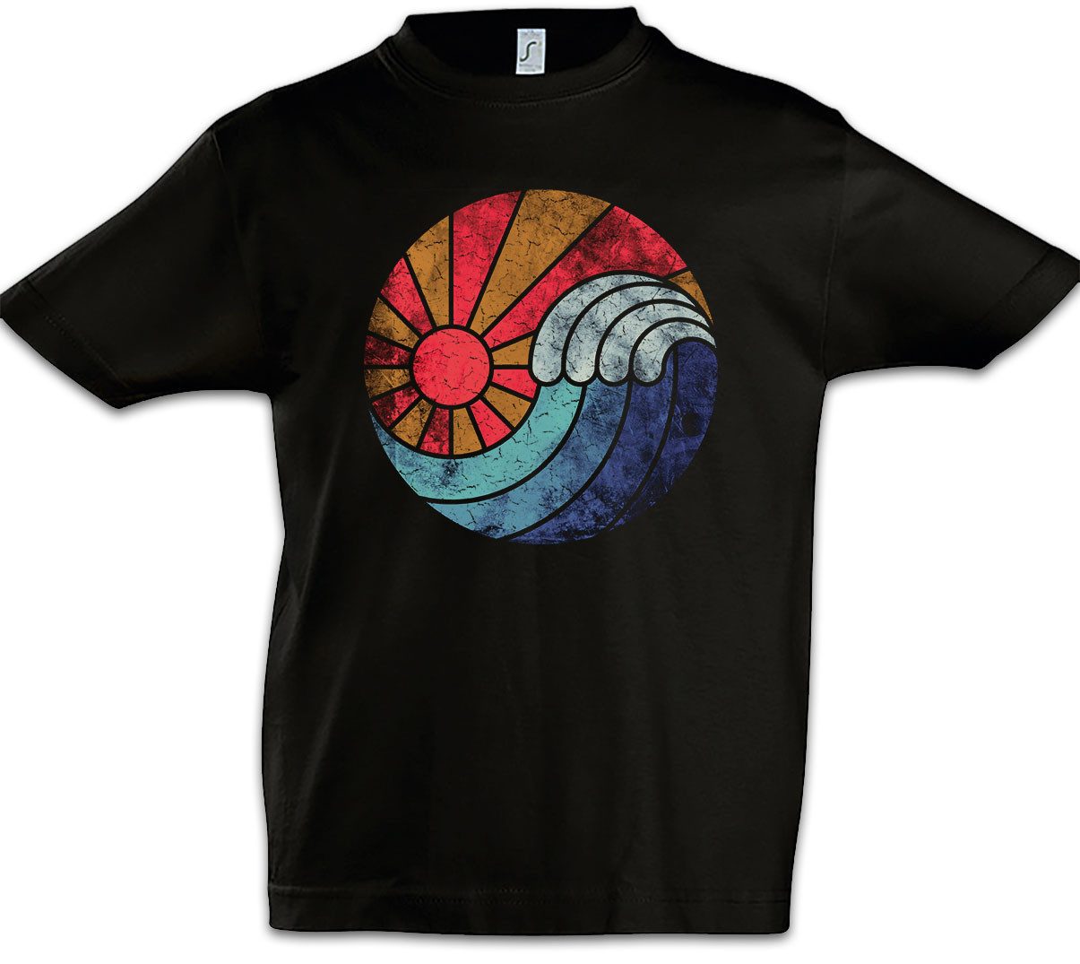 Print-Shirt Fire Water Yin Yang Kinder T-Shirt Feuer Wasser Esoterik Yin-Yang Logo