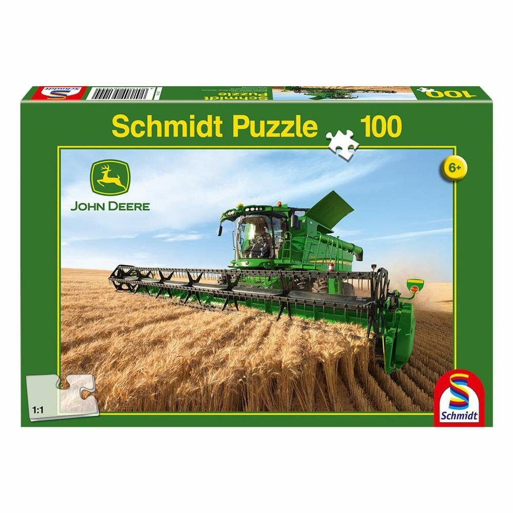Schmidt Spiele Puzzle John Deere Mähdrescher S690, 100 Puzzleteile