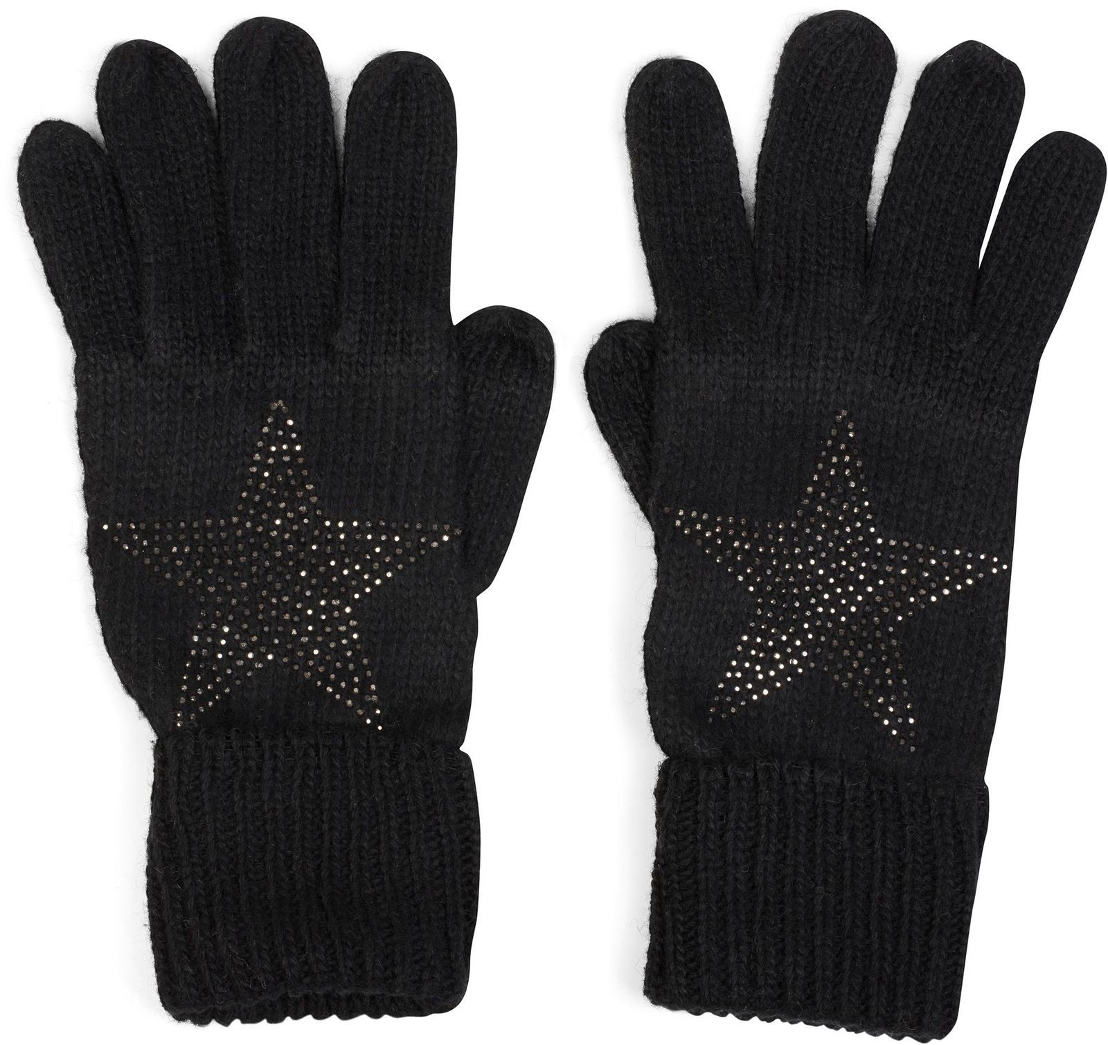 Strickhandschuhe Strick Handschuhe mit Strass Stern