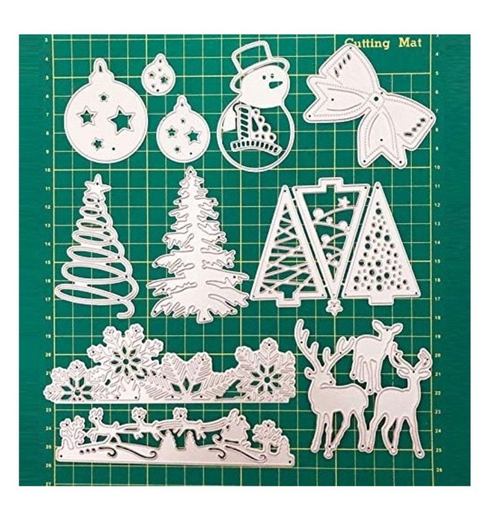 XYDZ Weihnachtskarte Stanzschablonen Weihnachten 13teilig Stanz Metallformen Für DIY Karten