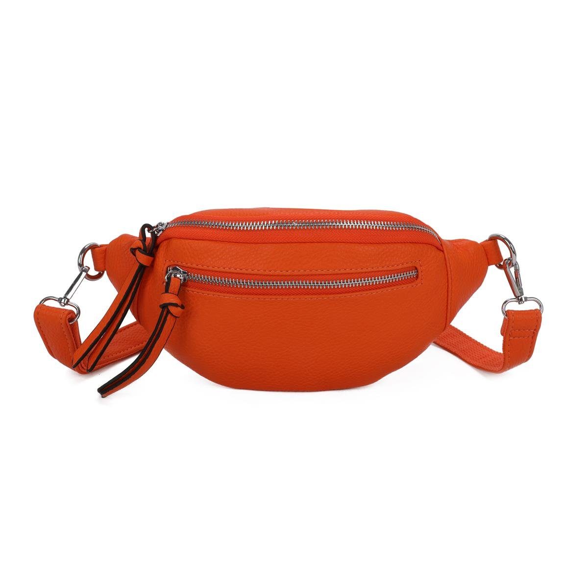 ITALYSHOP24 Bauchtasche Damen CrossBody Bag Gürteltasche Hüfttasche Leder, Schultertasche, CrossOver, Umhängetasche, Handytasche