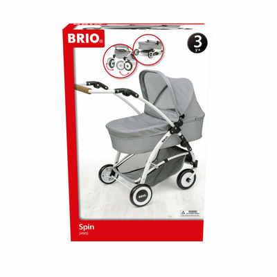BRIO® Puppenwagen Spin Grau, höhenverstellbarer Griff