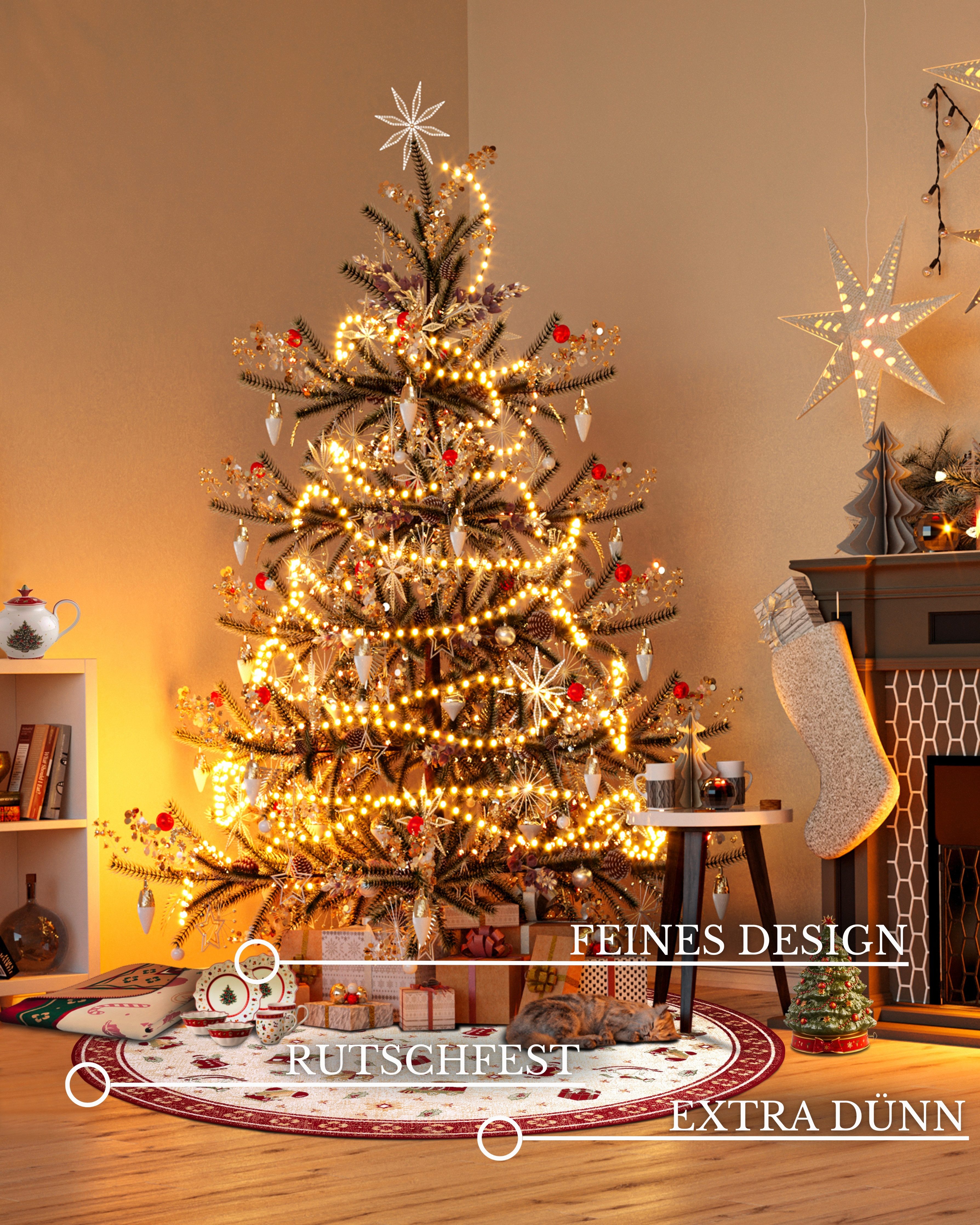 Villeroy & Boch Teppich Nostalgic Shine Toy's Delight, eckig, rund und Läufer, rechteckig, Höhe: 6 mm, Weihnachten, Wohnzimmer, Flur, Geschenk, Toys Delight, De – Bild 5 von 5