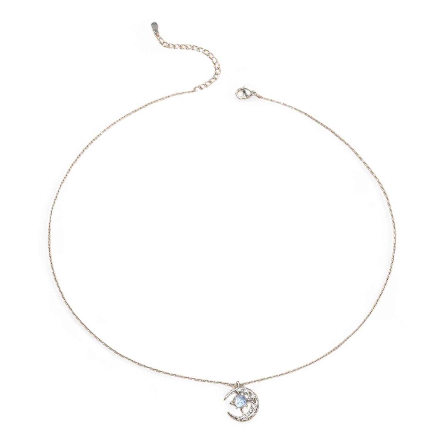 Eyecatcher Edelstahlkette Silberne Halskette mit Zirkonia Stern und Mond günstig online kaufen