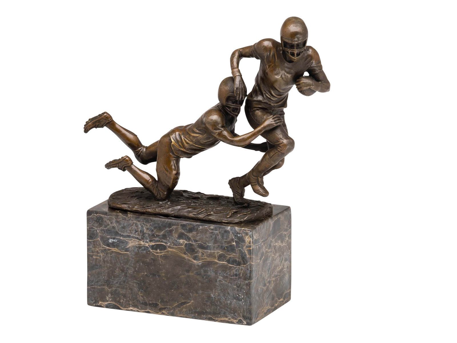 Aubaho Dekoobjekt Bronzefigur American Football Bronze Trophäe Skulptur Pokal Super Bowl
