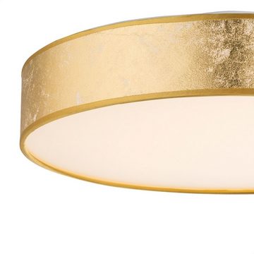 bmf-versand Deckenleuchte Deckenleuchte LED Wohnzimmer Schlafzimmer Deckenlampe Textil Gold mit, Pflegetuch, LED fest integriert, Warmweiß, Esszimmer, Küche, Flur