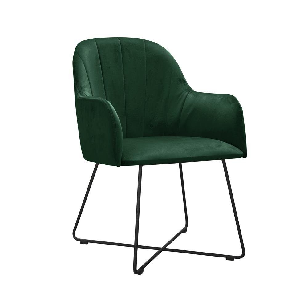 JVmoebel Stuhl, Moderne Lehnstühle Gruppe Set 8 Stühle Garnitur Turkis Polster Armlehne Design Grün