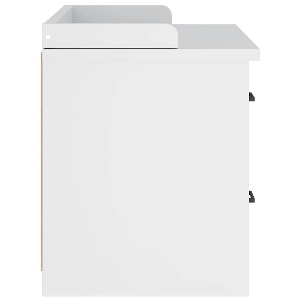 vidaXL Sitzbank Flurbank SANDNES Weiß 87x40x50 cm Massivholz Kiefer