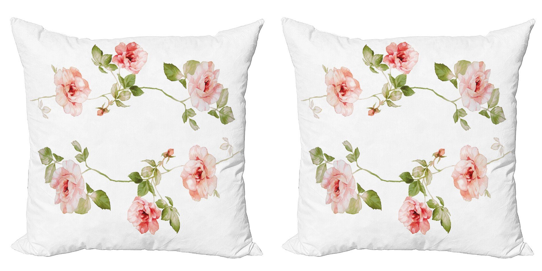 Kissenbezüge Modern Accent Doppelseitiger Digitaldruck, Abakuhaus (2 Stück), Romantisch Rose Blütenblätter | Kissenbezüge