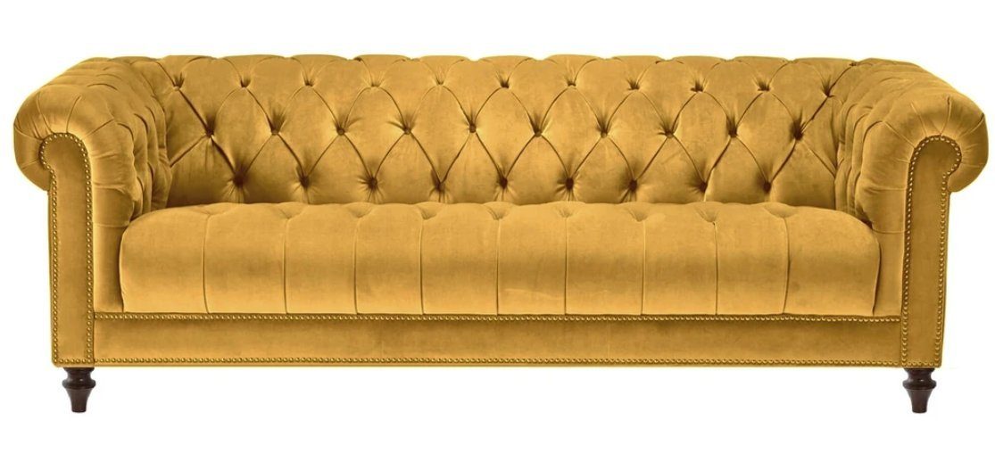 JVmoebel Chesterfield-Sofa Gelber Chesterfield Dreisitzer 3-Sitzer Couch Polstersofa Luxus Neu, Made in Europe