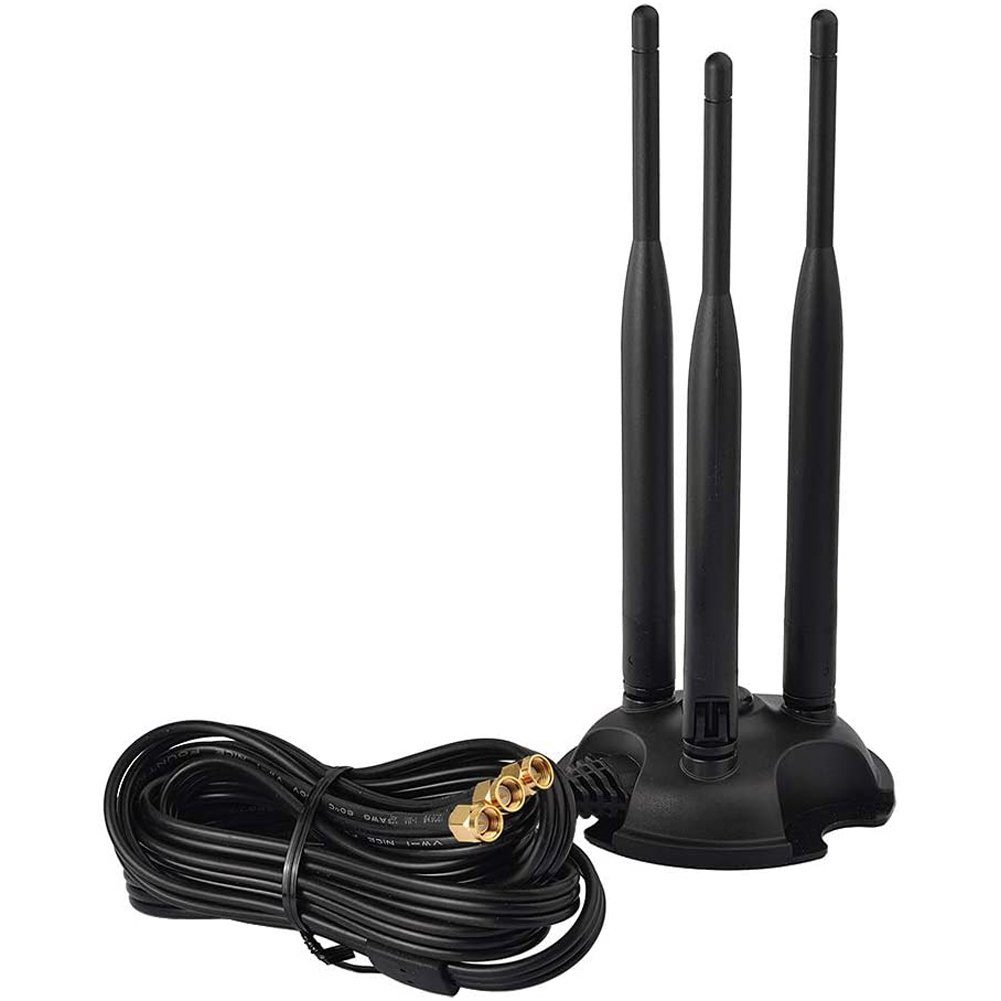 5.8G SMA WiFi WLAN-Antenne Standfuß Bolwins 6dBi Antenne A22D 3m mit 3x Kabel 2.4G, Adapter