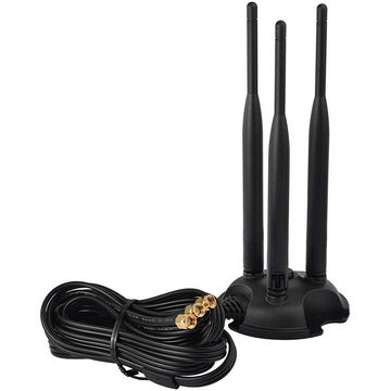 Bolwins A22D 3m 2.4G, 5.8G WiFi Antenne 3x 6dBi SMA Adapter Kabel mit Standfuß WLAN-Antenne