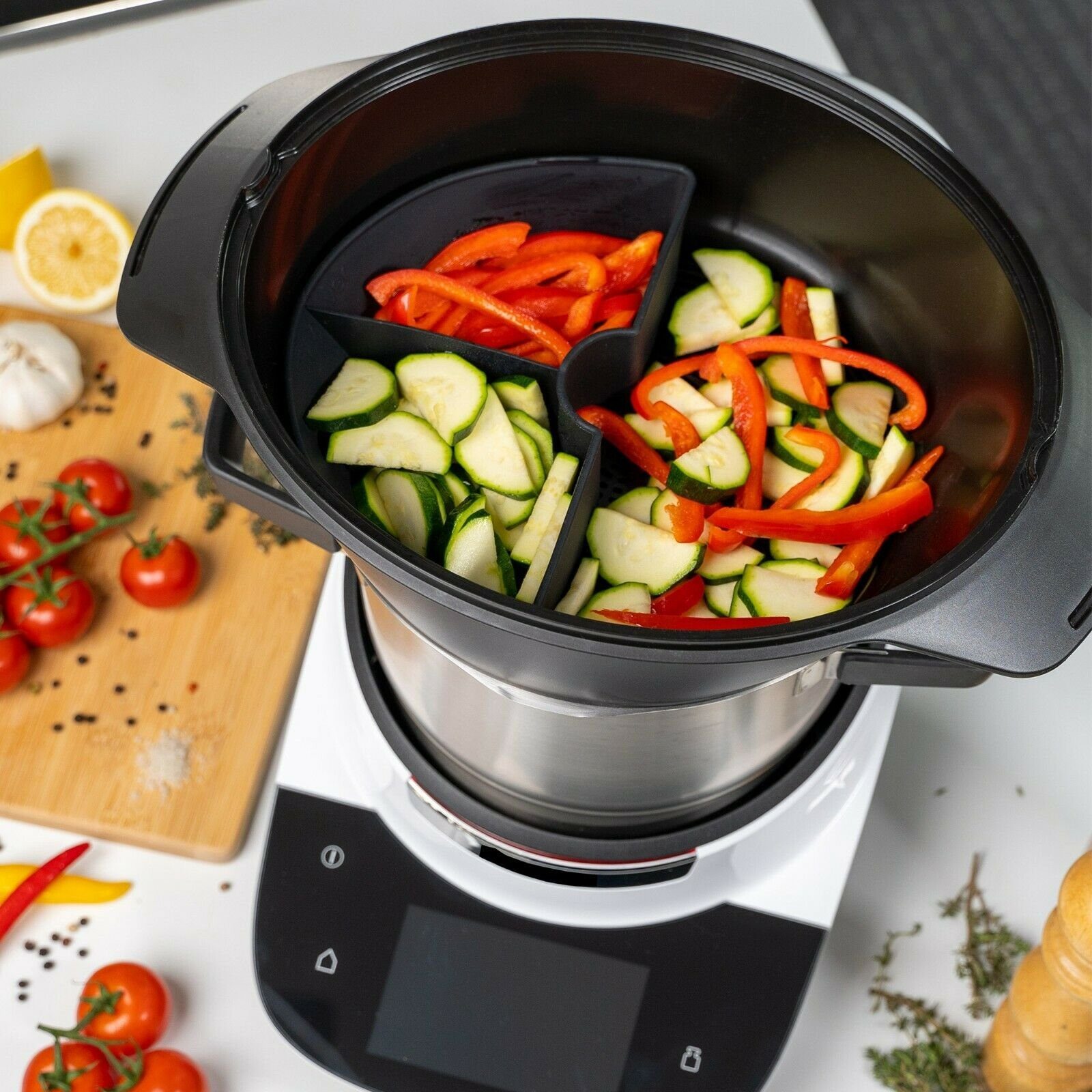 Garraumteiler Mixcover Cookit für Dampfgarraum mixcover Küchenmaschinen-Adapter Bosch (viertel)