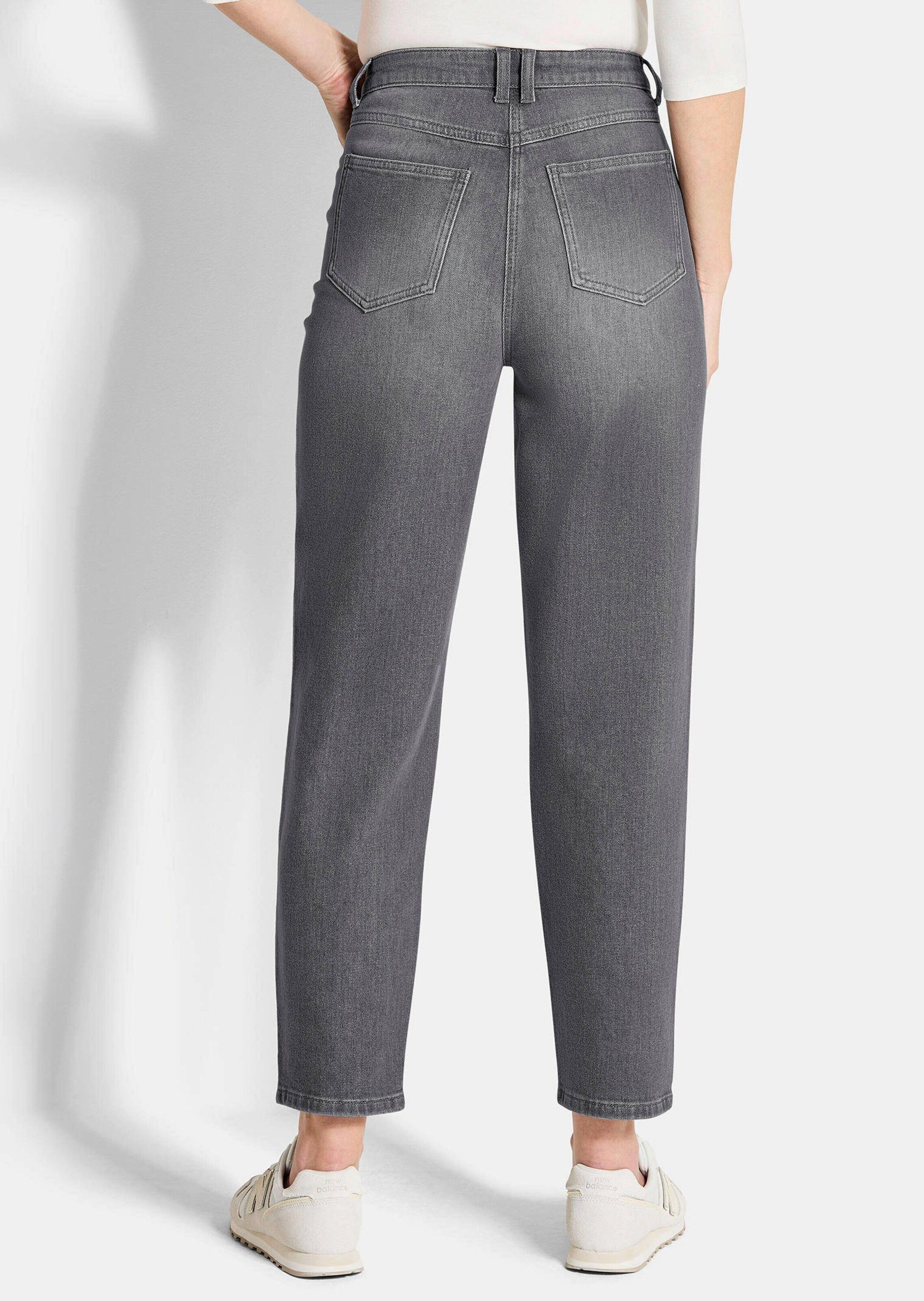 GOLDNER Bequeme Jeans Kurzgröße: Mom-Jeans SARA mit Formbund Bequeme Denim-Hose mit Glitzer-Details, aus Baumwolle – Bild 3 von 5