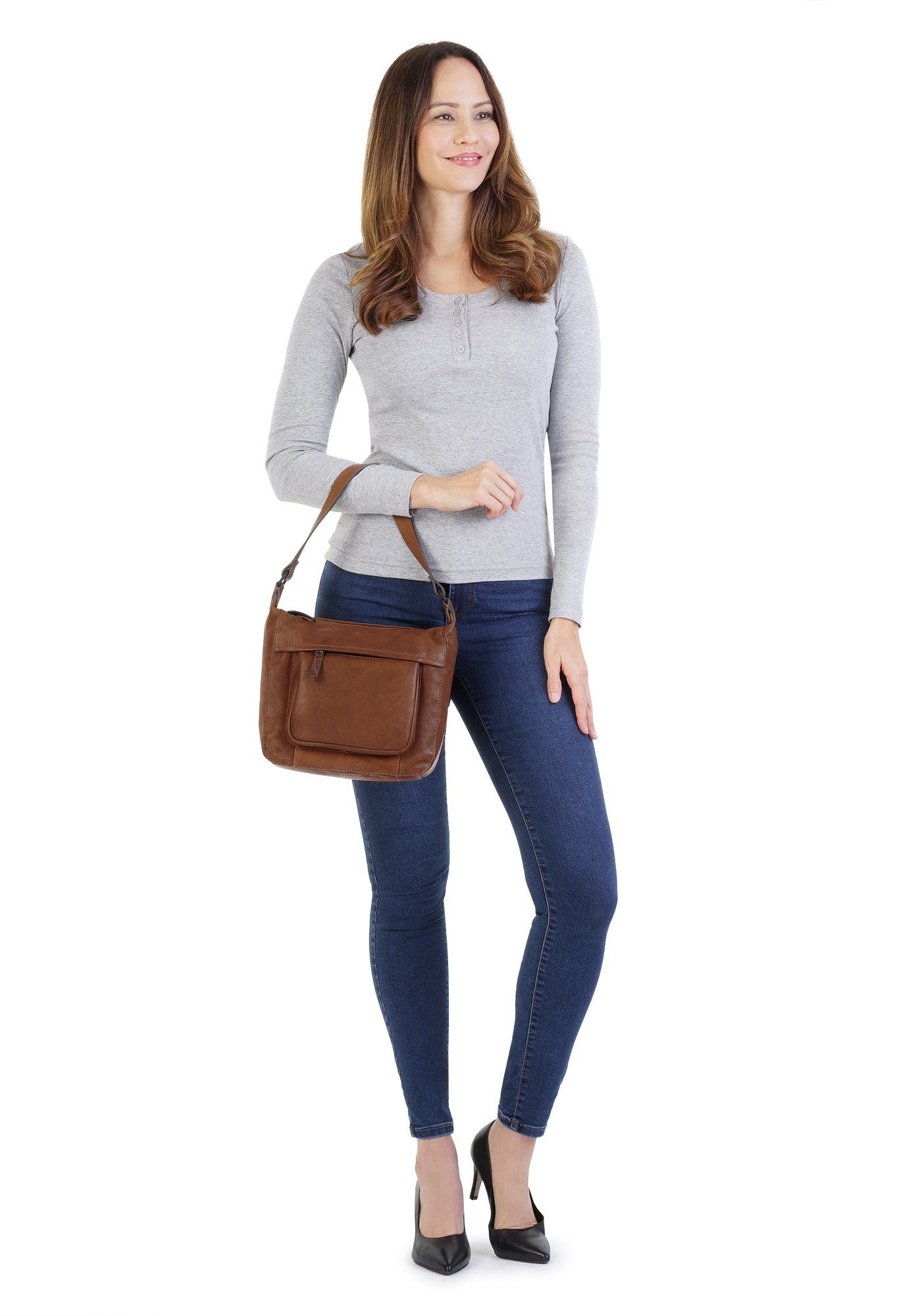 X-Zone Umhängetasche, echt Leder günstig online kaufen