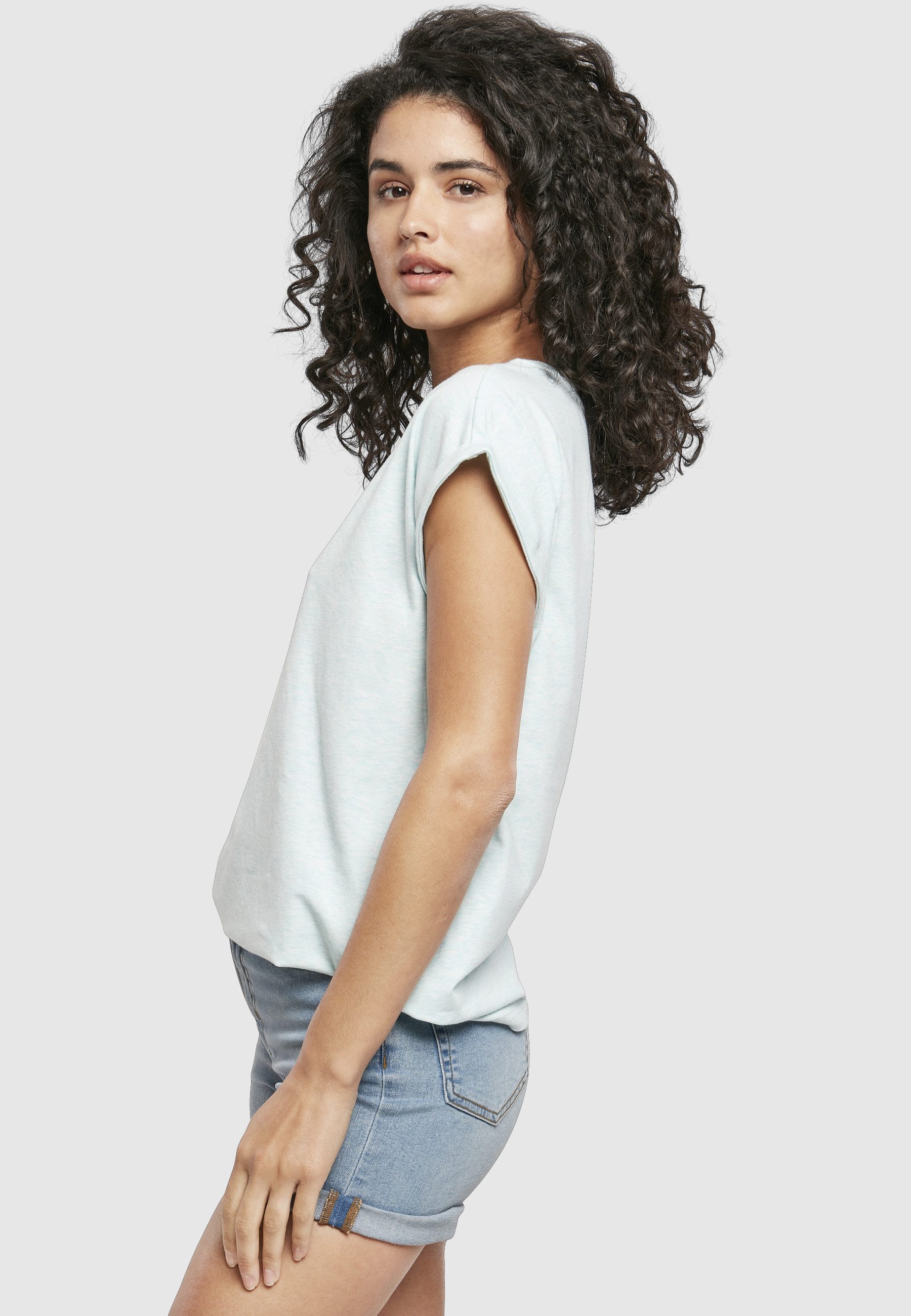 URBAN CLASSICS Kurzarmshirt Urban Classics Damen Ladies Color Melange Extended Shoulder Tee (1-tlg)