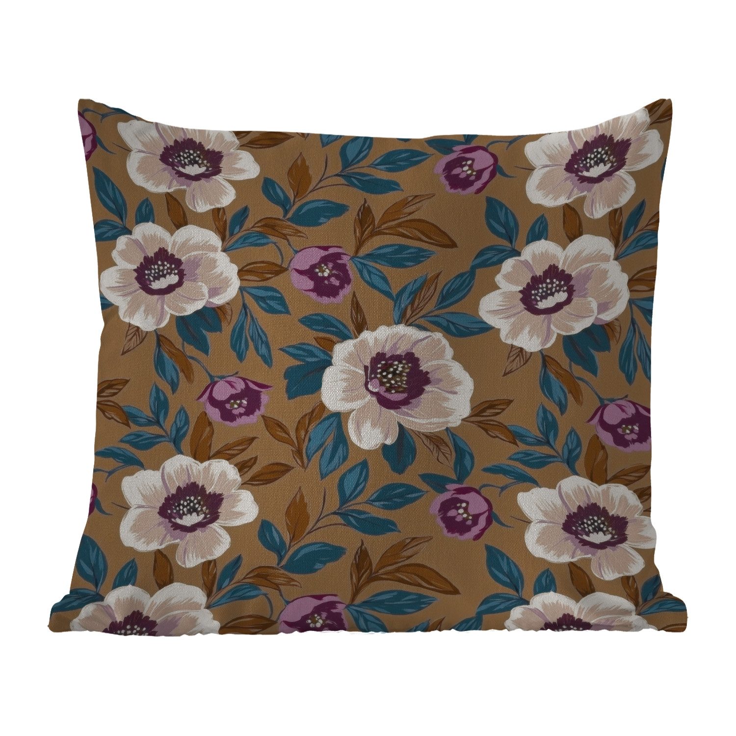 MuchoWow Dekokissen Floral - Stilleben - Farbenfroh, Kissenbezüge, Kissenhülle, Kissen, Outdoor, 40x40 cm