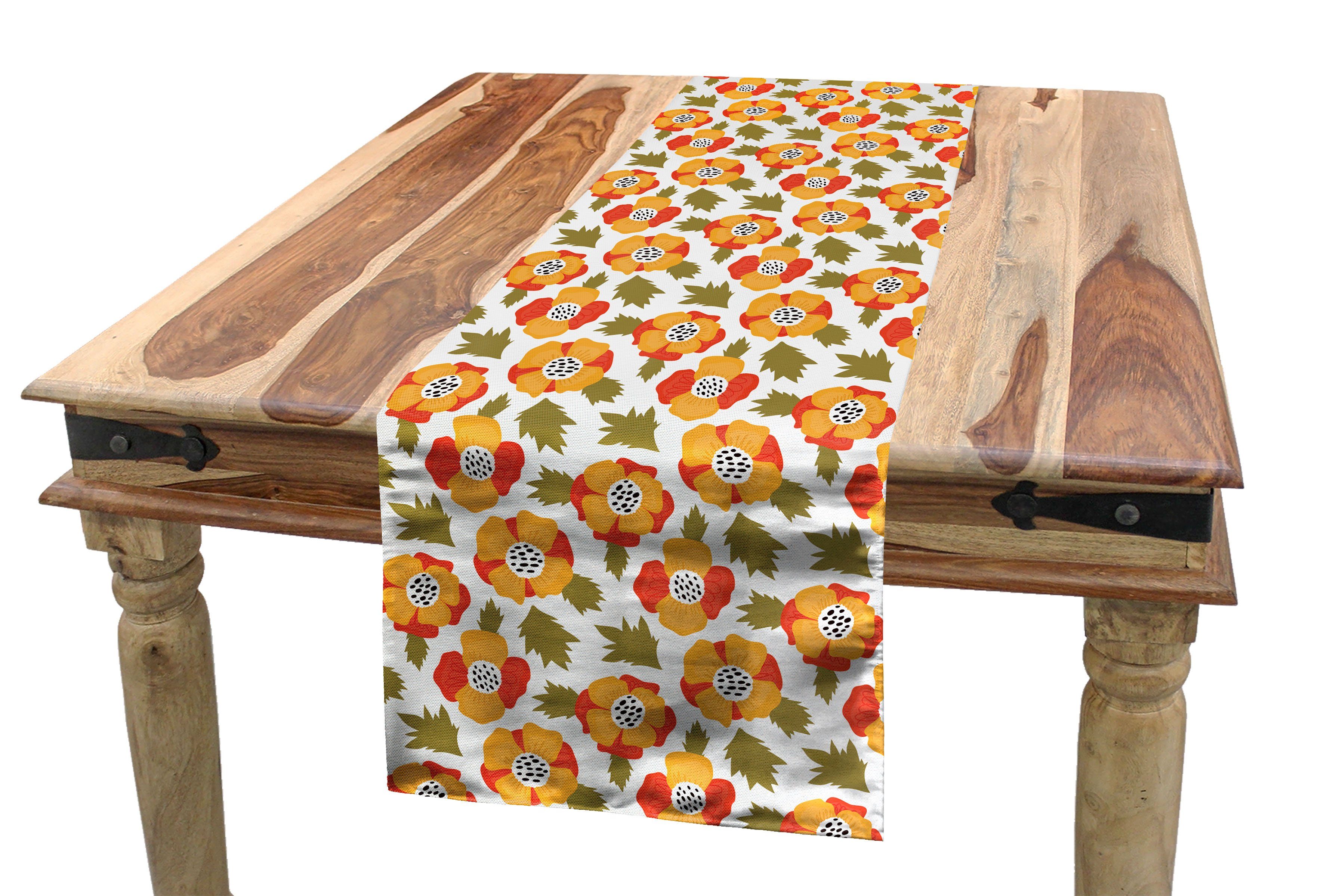Abakuhaus Tischläufer Esszimmer Küche Rechteckiger Dekorativer Tischläufer, Mohn Blütenpflanzen Botany