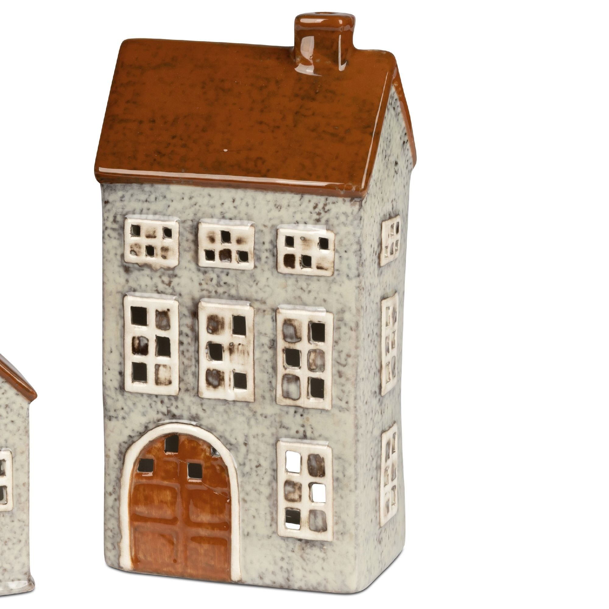 formano Teelichthalter Häuser, Farbe: Grau, Motiv: Haus günstig online kaufen