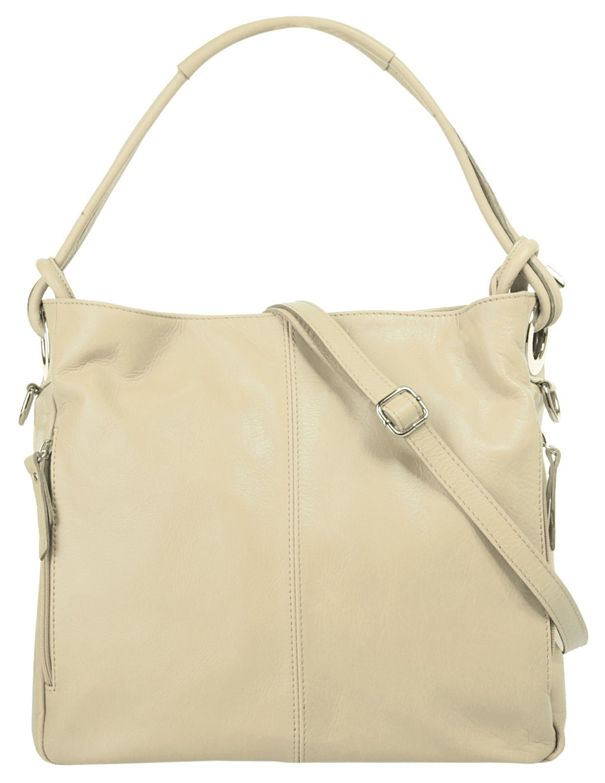 Shopper, Made in Samantha Look echt Italy beige Leder,