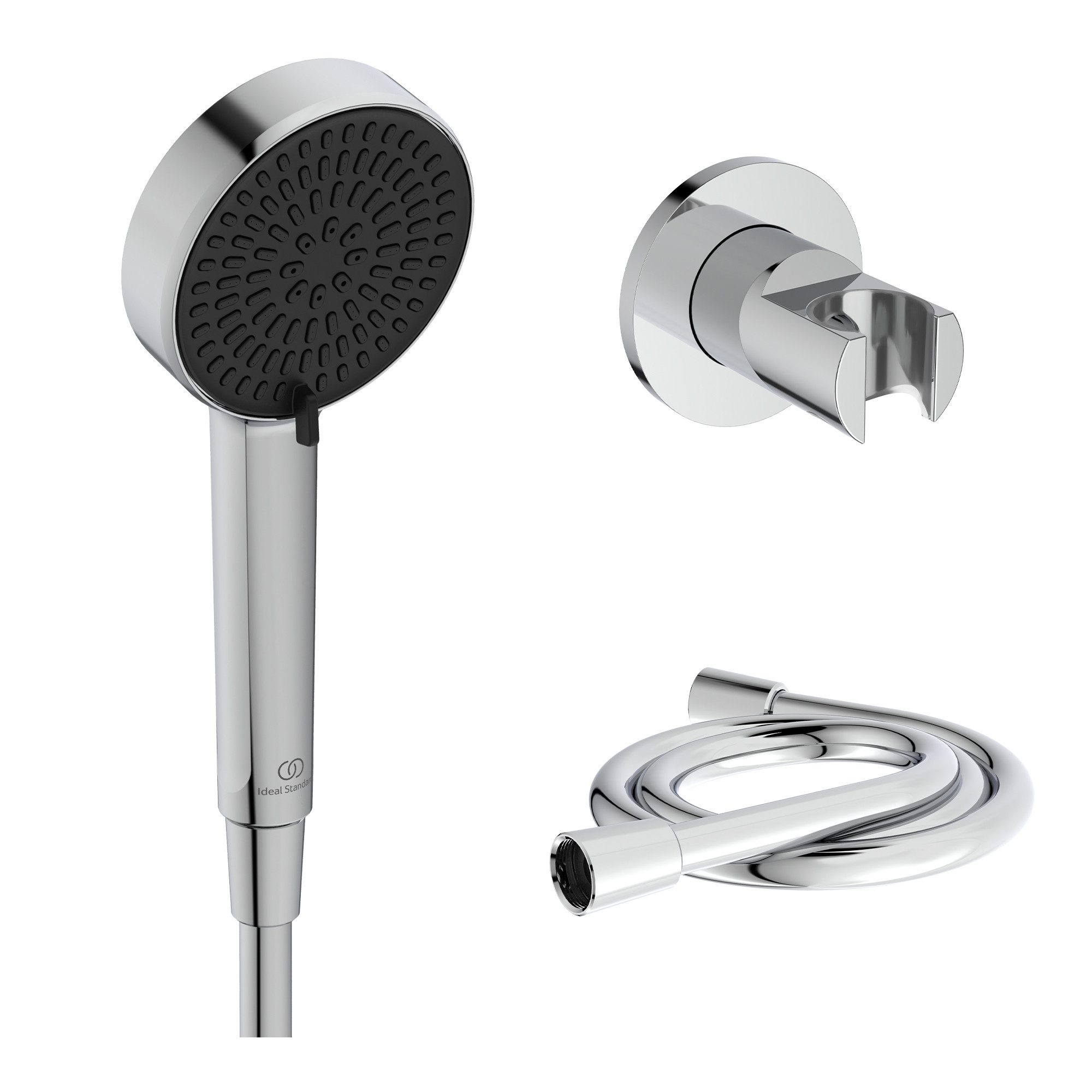 Ideal Standard Duschbrause Alero, Wassersparende Handbrause mit 2-Modi, Schlauch (1250mm) und Halterung