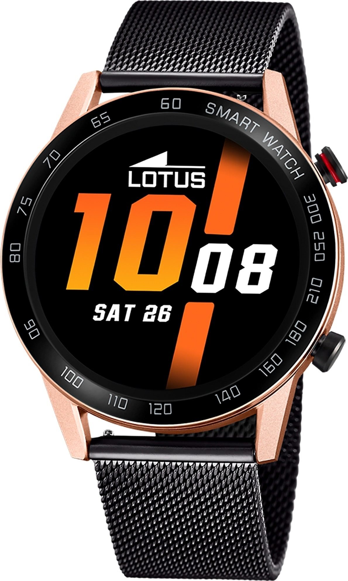 Lotus Lotus Herrenuhr Edelstahl schwarz Lotus, (Multifunktionsuhr), Herren Armbanduhr rund, groß (ca. 45mm), Edelstahl