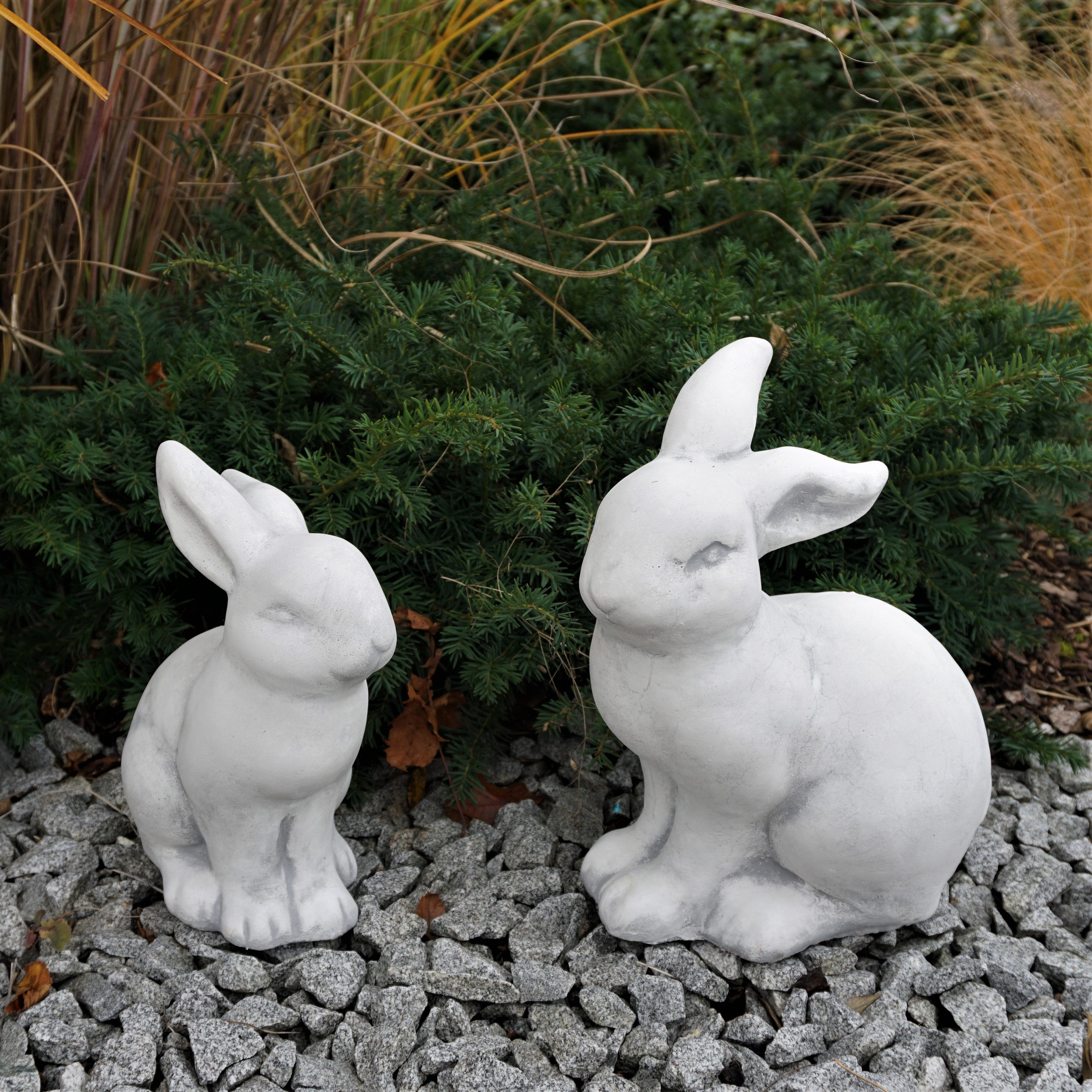 gartendekoparadies.de Gartenfigur Hasenpaar Ostern, H. 32/28 cm, 11 kg, Frostsicher