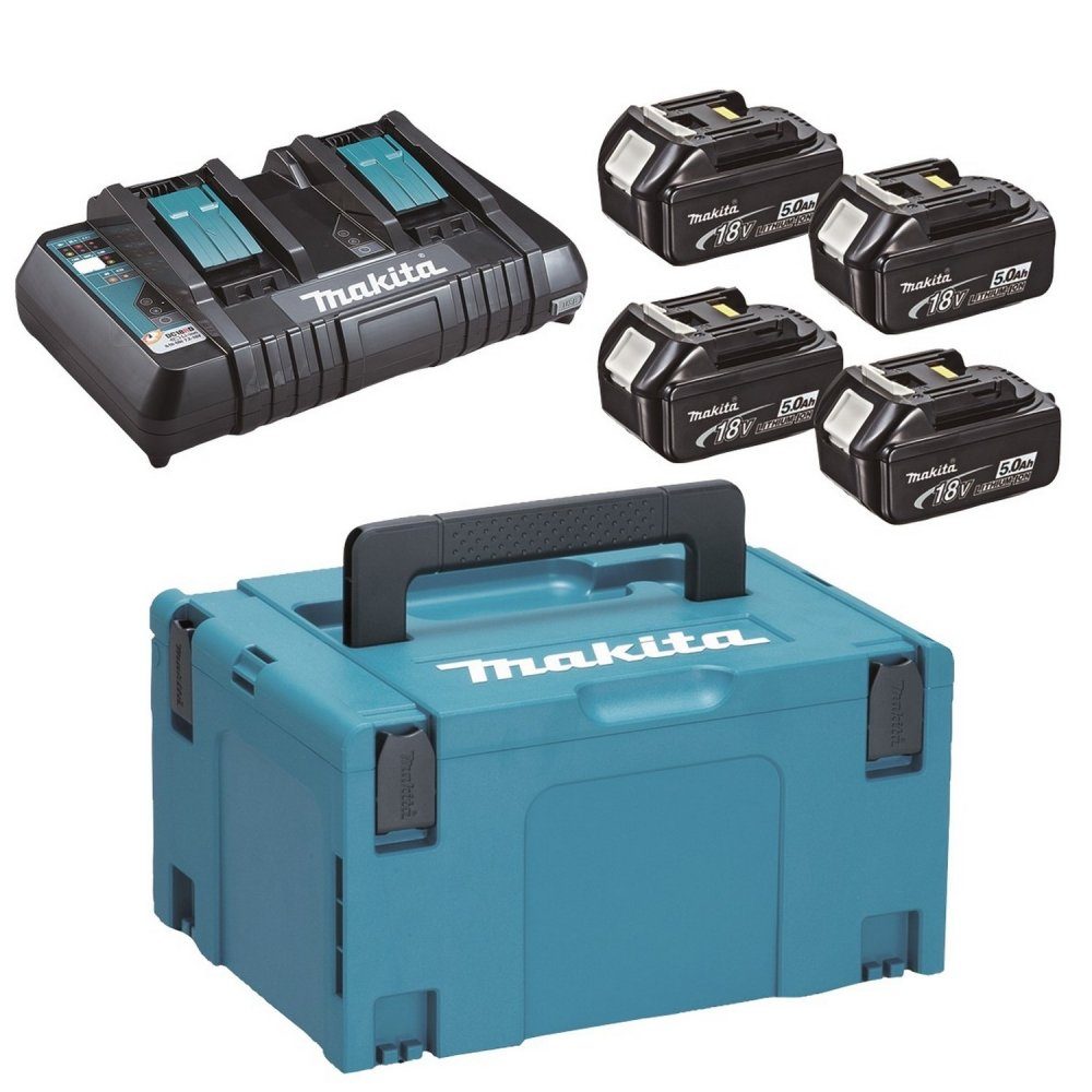 Makita Powersource-Kit - Starterset - blau/schwarz Akku Starter-Set | Werkzeug-Ladegeräte