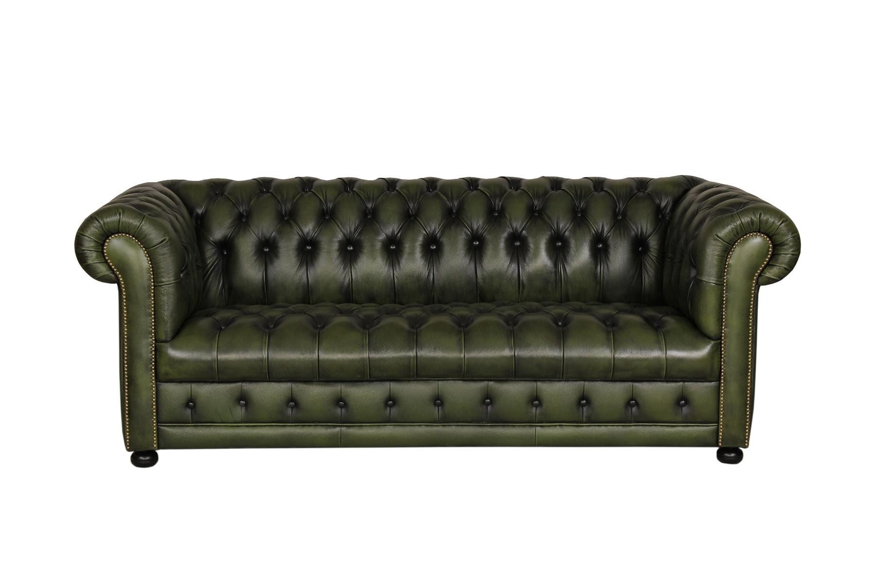 Salottini Chesterfield-Sofa 3er Sofa Chesterfield 3-Sitzer Couch Clyde Deluxe, Vollleder