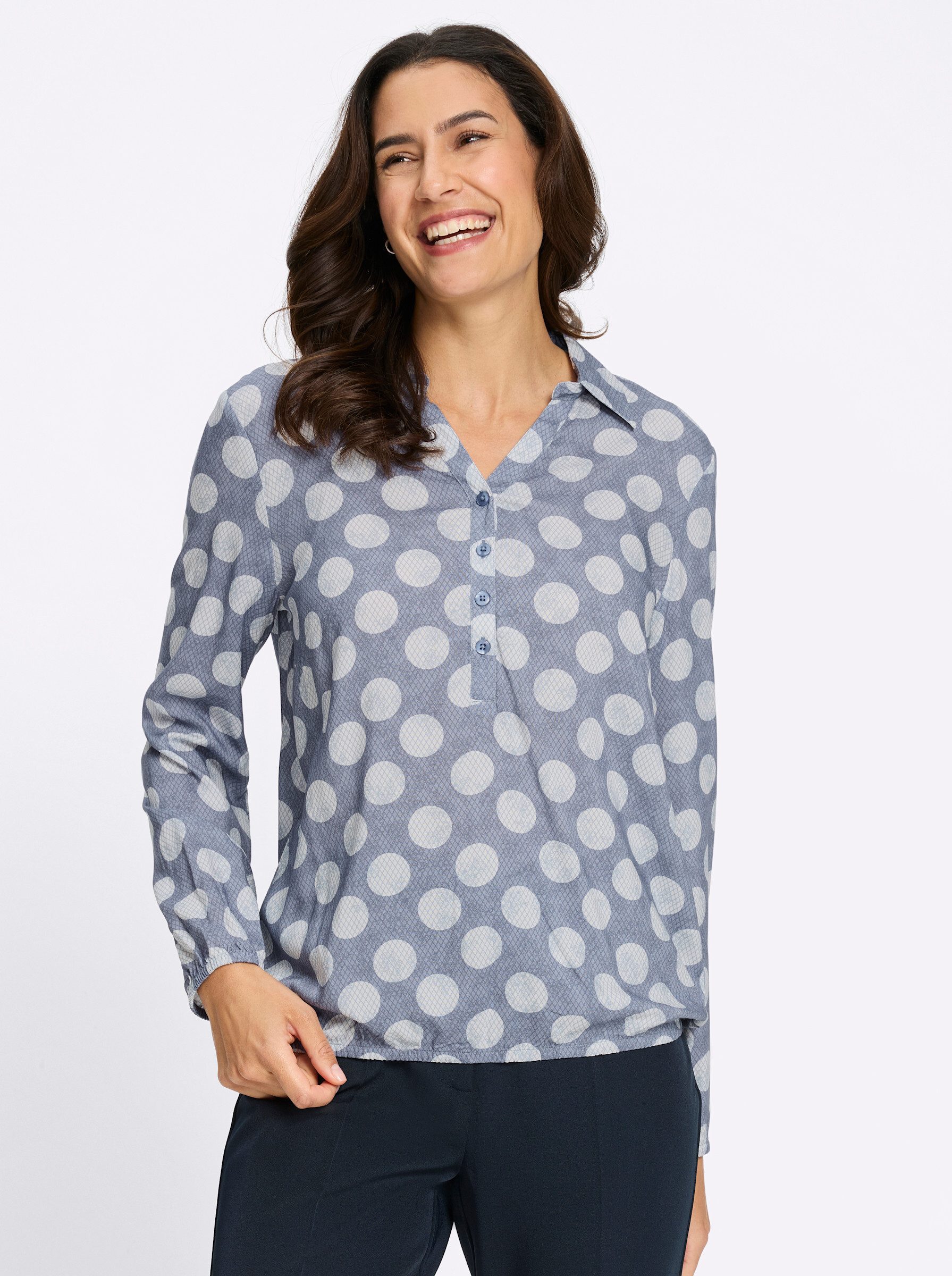 Witt Klassische Bluse Druck-Bluse Langarm