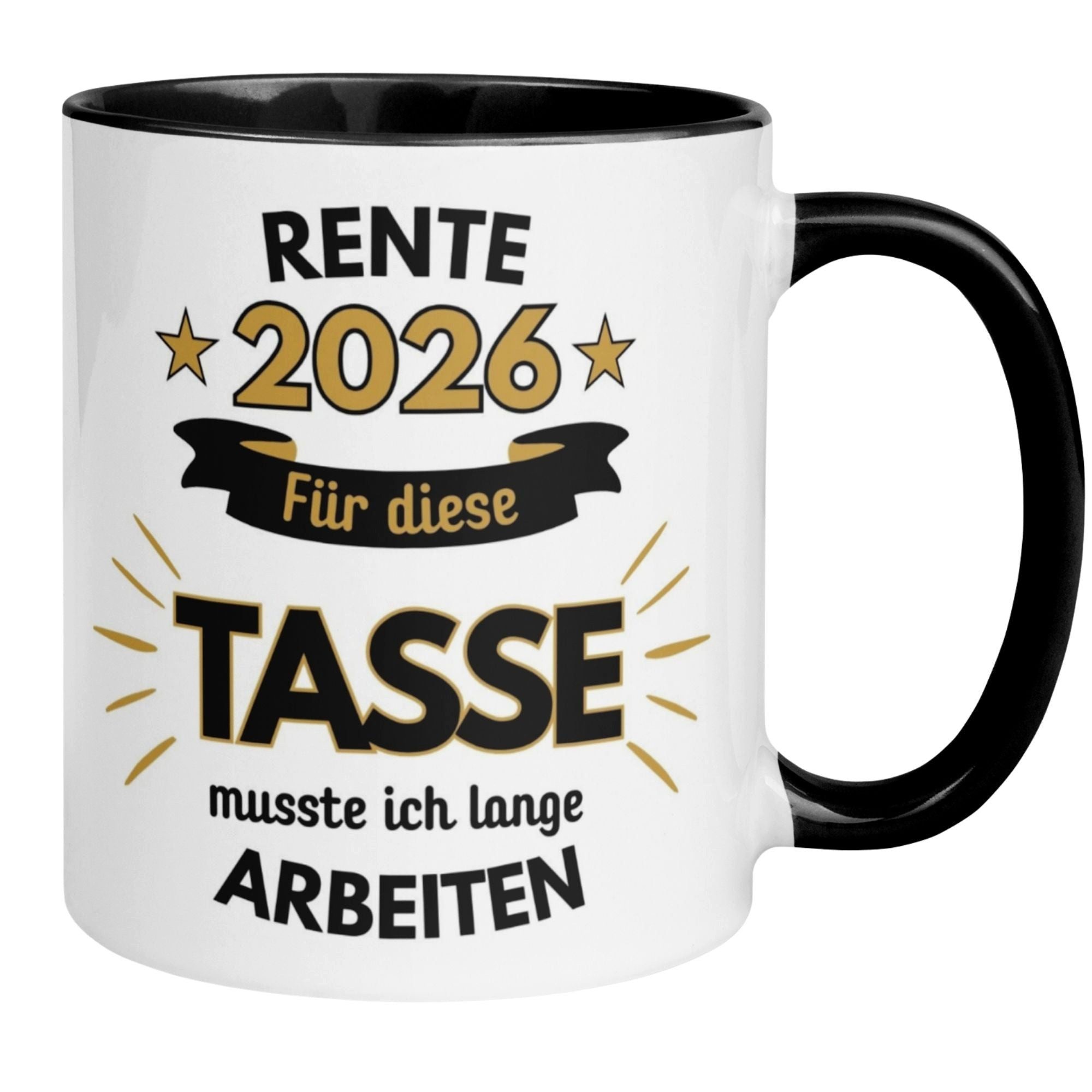 Momentals Tasse Rente – Dafür musste ich lange arbeiten – Renteneintritt Geschenk Mann, Beidseitiger Druck · Links- & Rechtshänder · Spülmaschinenfest