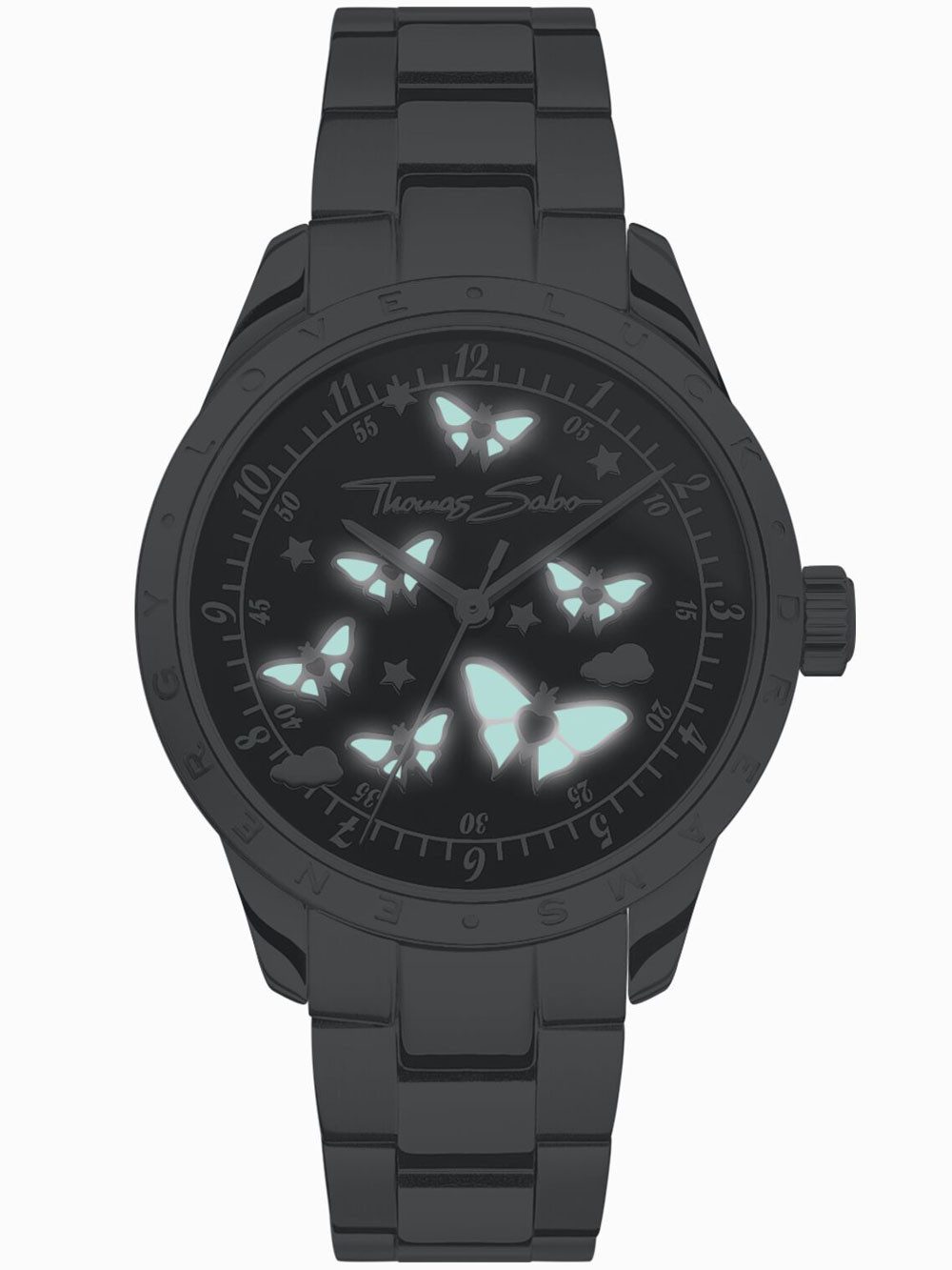 THOMAS SABO Quarzuhr Thomas Sabo WA0432-201-203-34 Damenuhr Schmetterlinge Silberfarben 34m Thomas Sabo WA0432-201-203-34 Damenuhr Schmetterlinge Silberfarben 34mm 10ATM