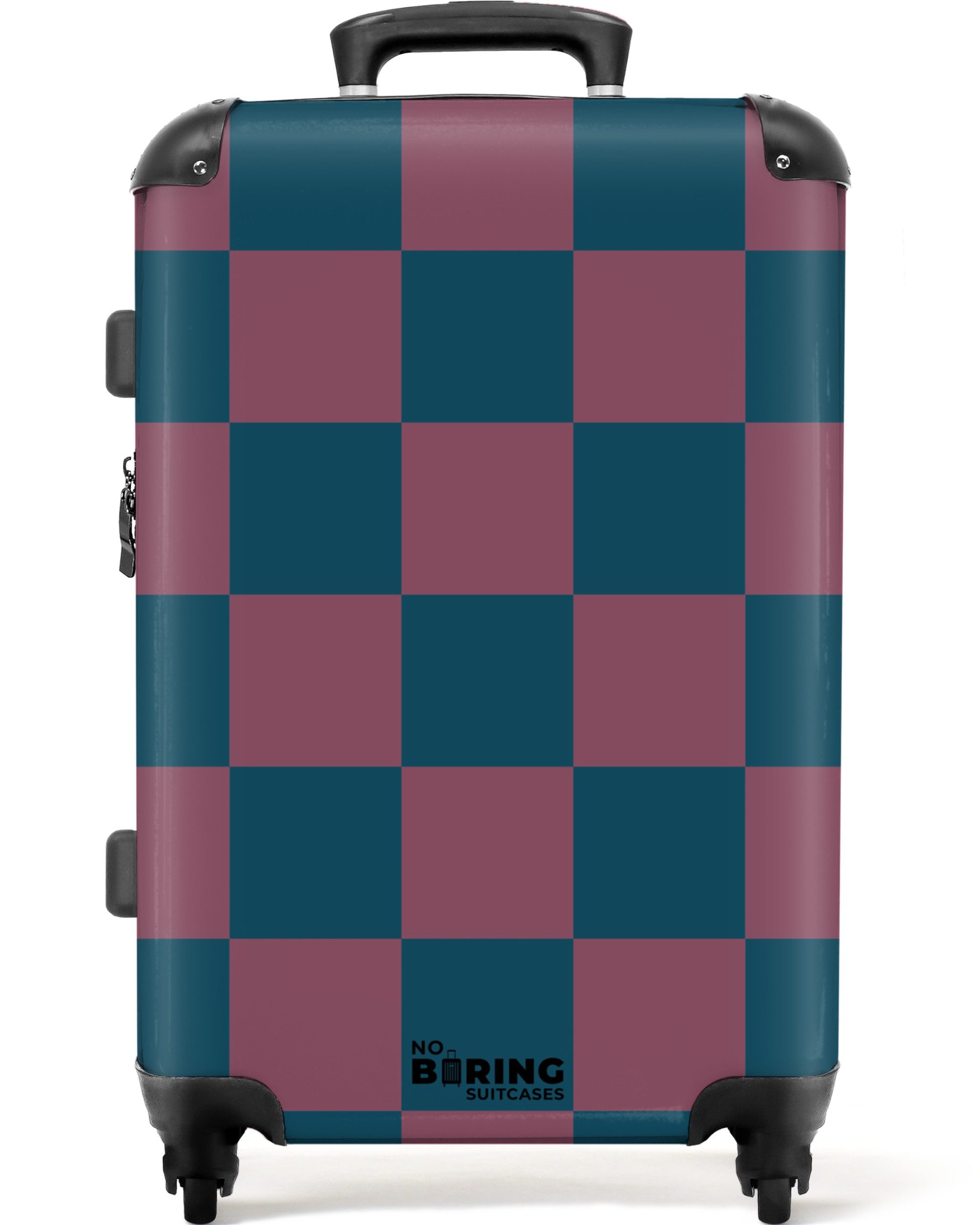 NoBoringSuitcases.com© Hartschalen-Trolley Buntes Schachbrett als Druck günstig online kaufen
