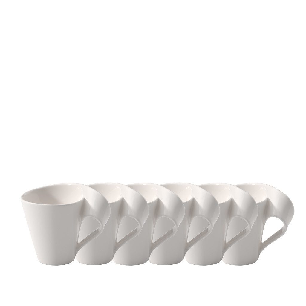 Villeroy & Boch Kaffeeservice NewWave Caffè Kaffeebecher, 300 ml, 6 Stück (6-tlg), 6 Personen, Porzellan, Premium Porcelain, mikrow.- & spülm.sicher, Made in Germany