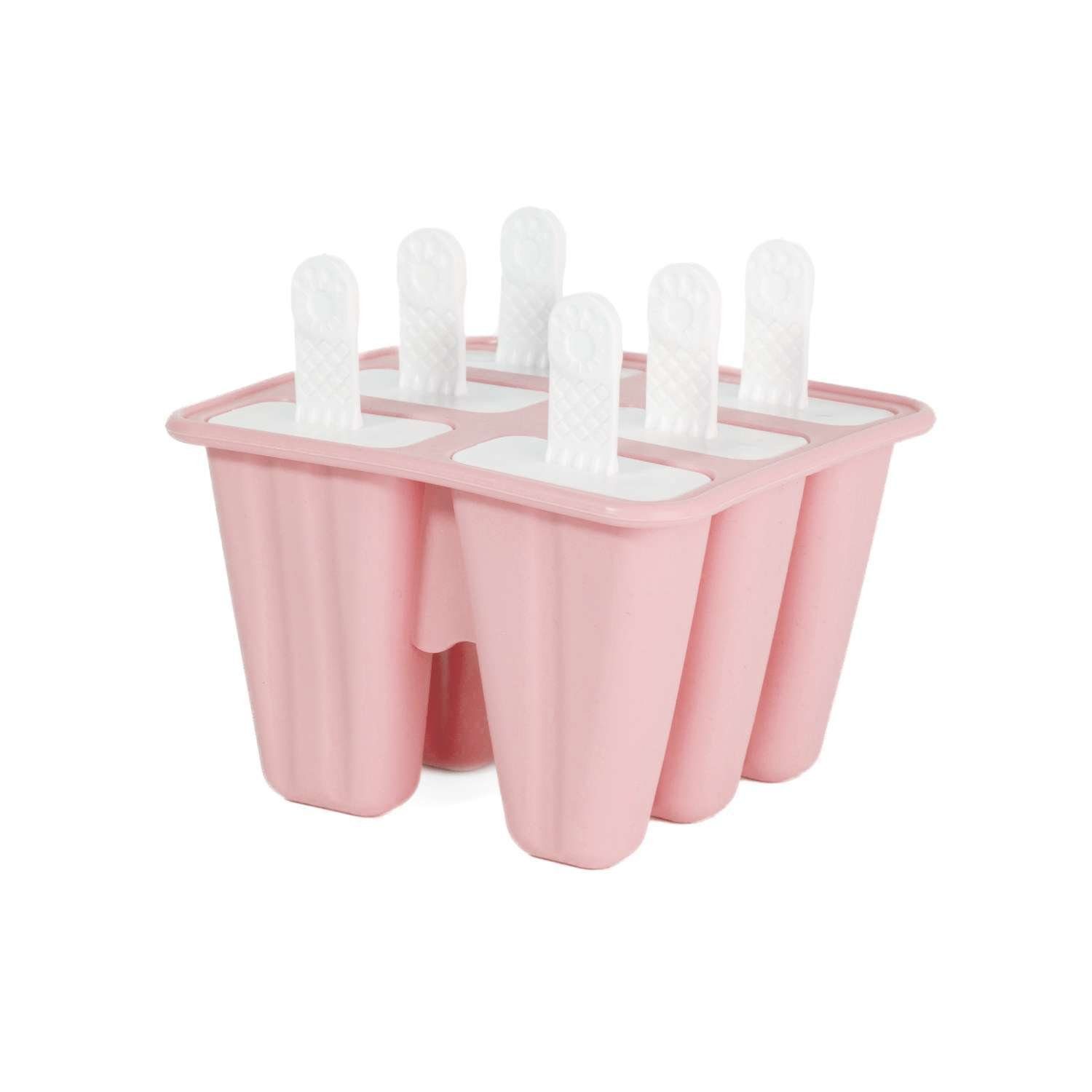 Intirilife Eisform, Silikon Eisform mit 6 Mulden und Stil Rosa