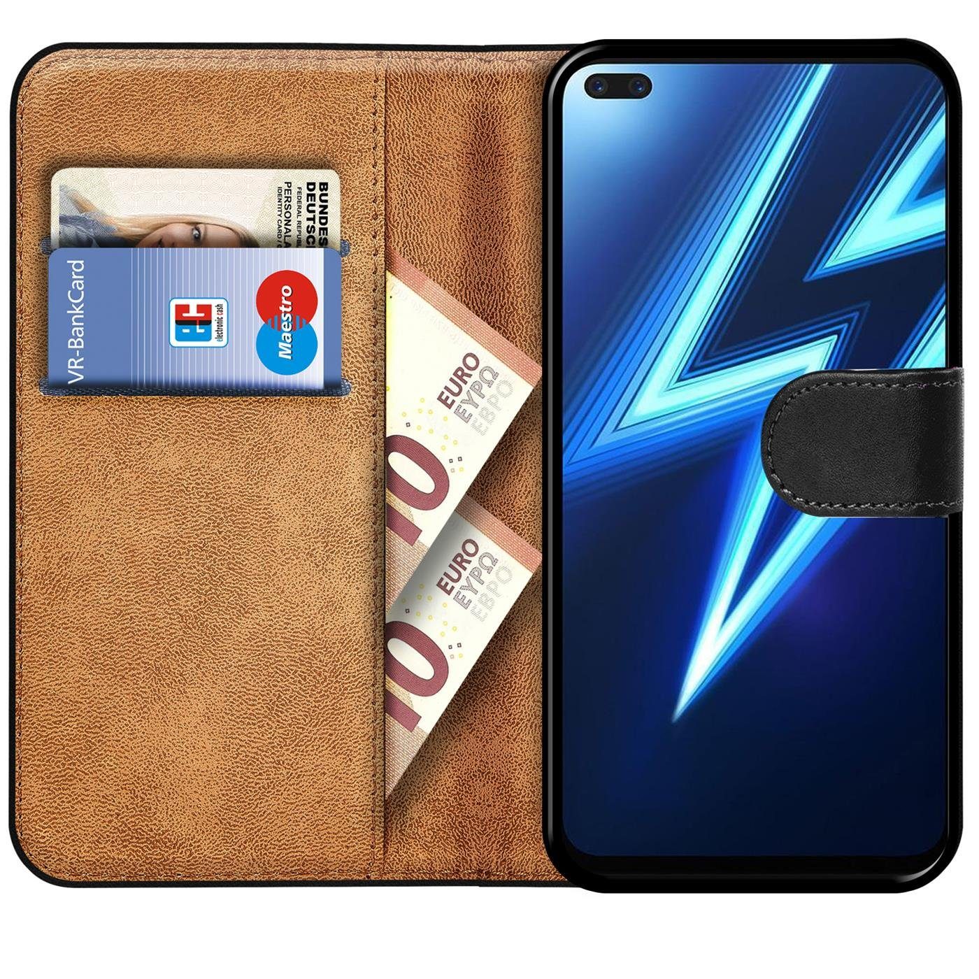 CoolGadget Handyhülle Wallet Klapp Tasche Book Case für Realme 6 Pro 6,6 Zoll, Hülle Klapphülle Flip Cover Etui Schutzhülle