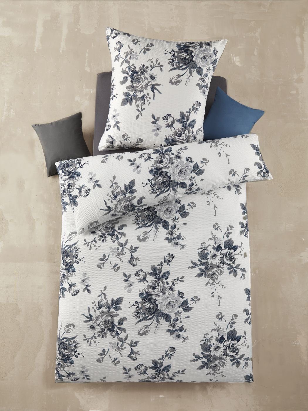 Optidream Bettwäsche Set Mikrofaser 135x200 Polyester Elvira weiss grau, Mi günstig online kaufen